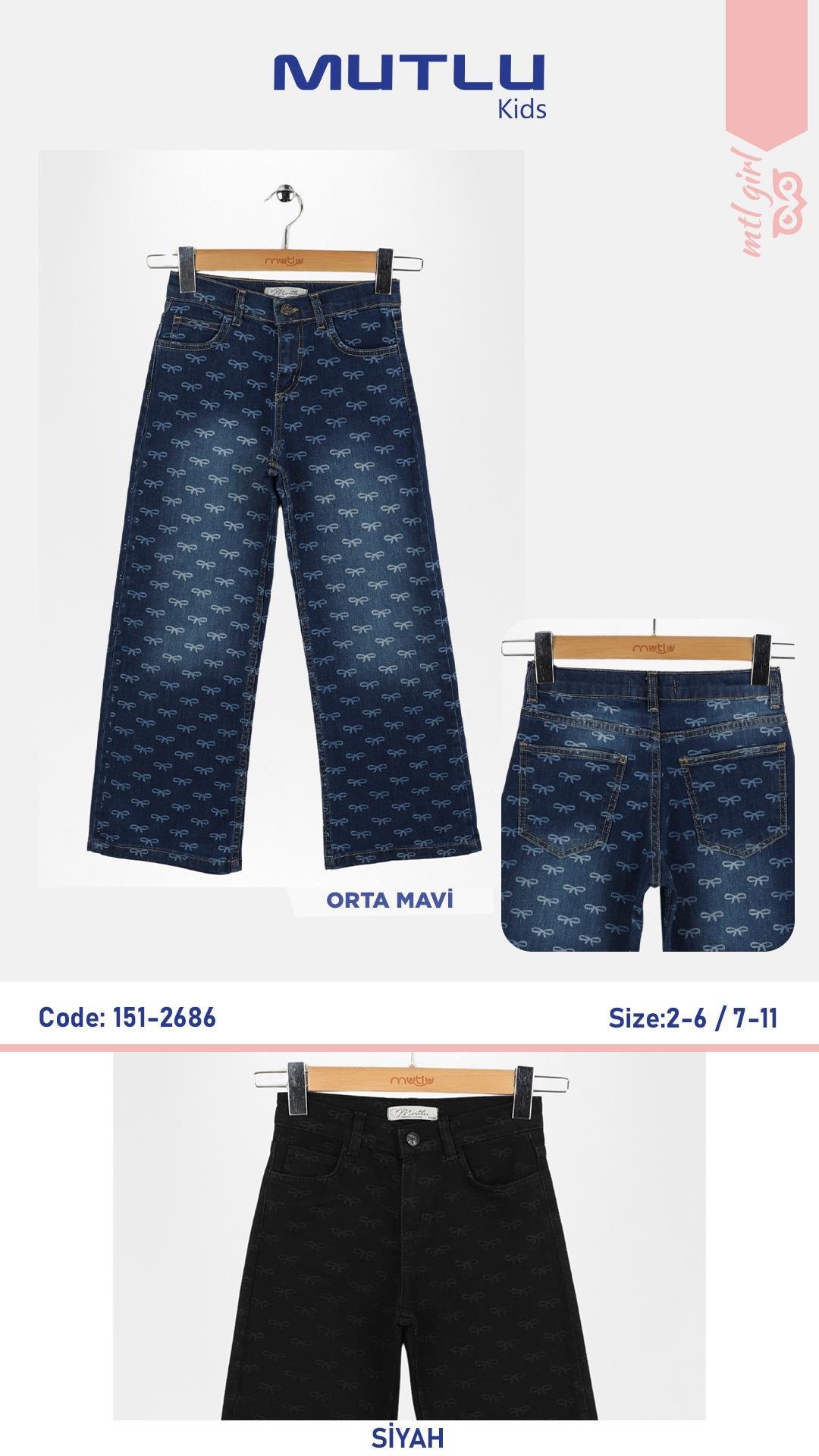 FİYONK LAZERLİ KIZ KOT PANTOLON