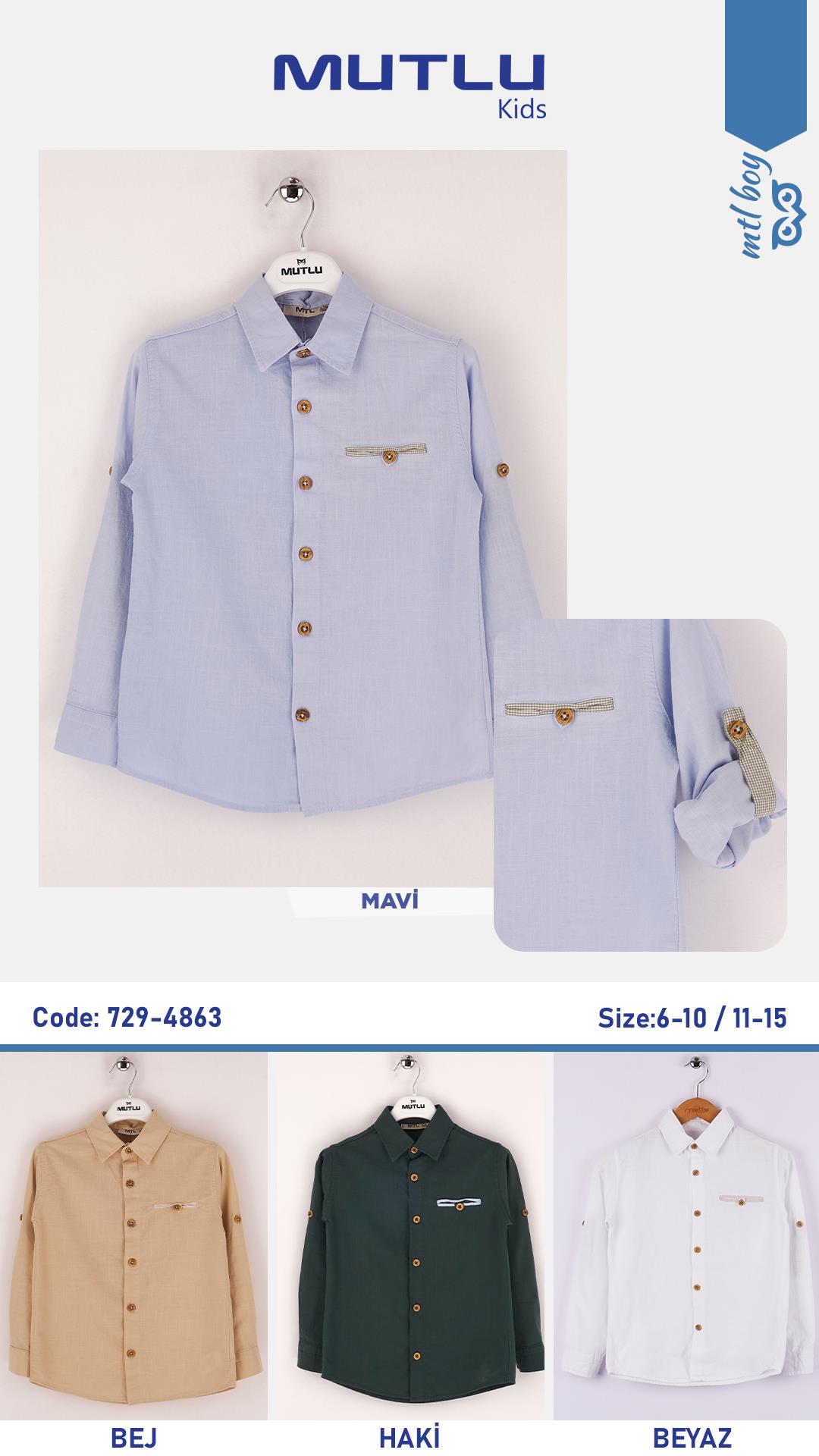 FLETO CEPLİ ERKEK KETEN GÖMLEK