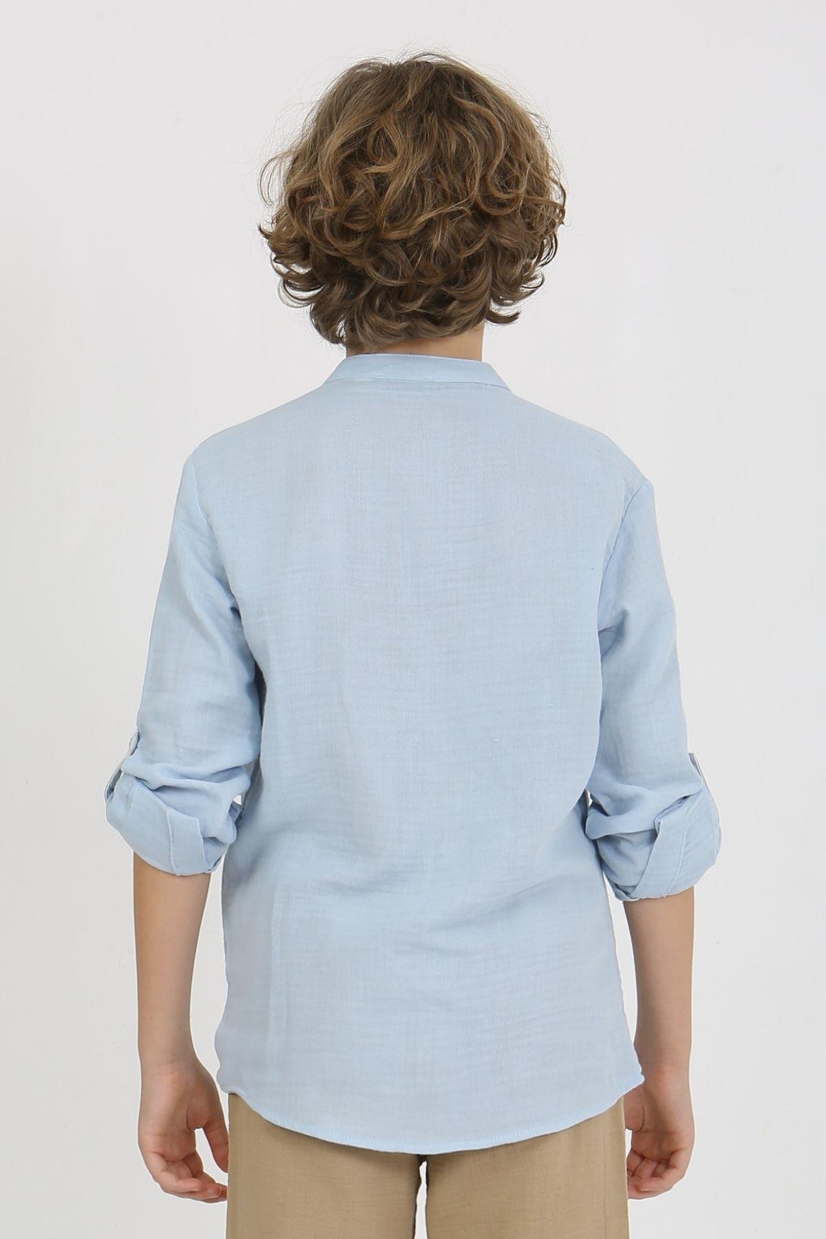 HAKİM YAKA PAT GARNİLİ ERKEK GÖMLEK