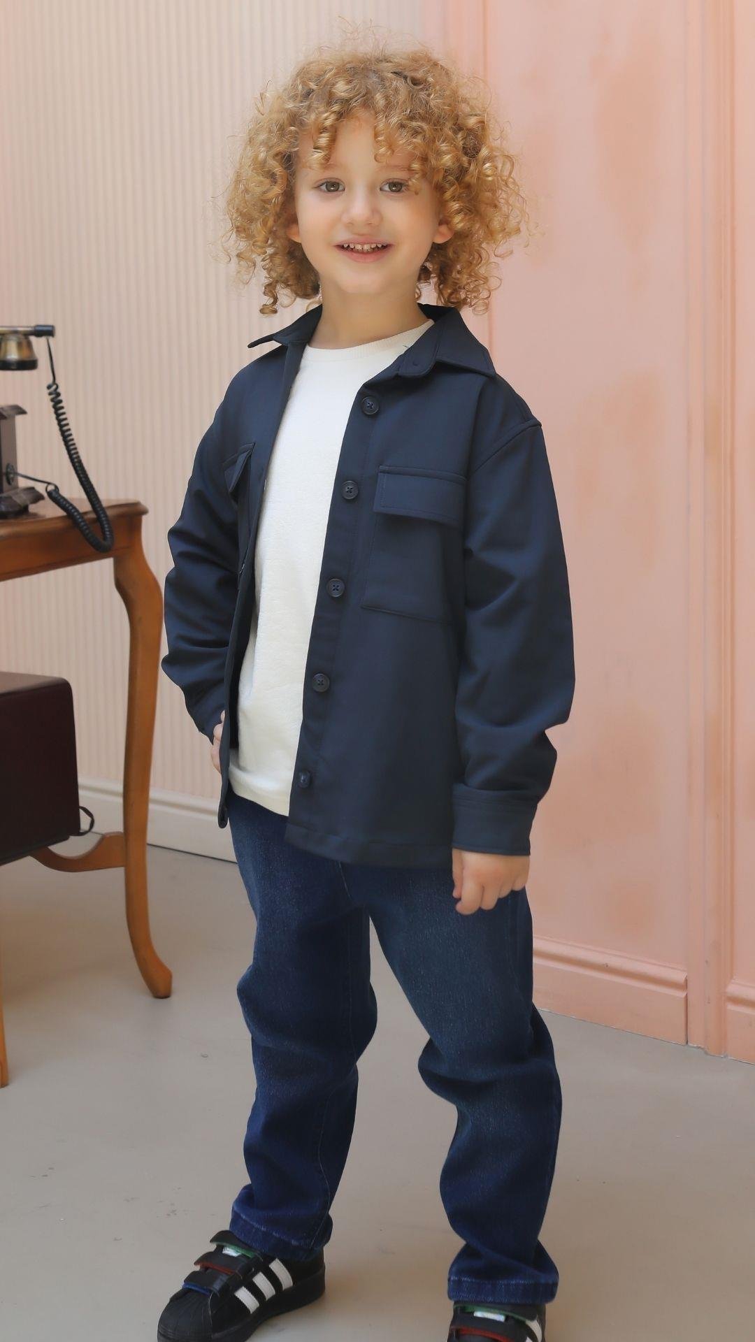 İÇ BASKILI ERKEK CEKET GÖMLEK