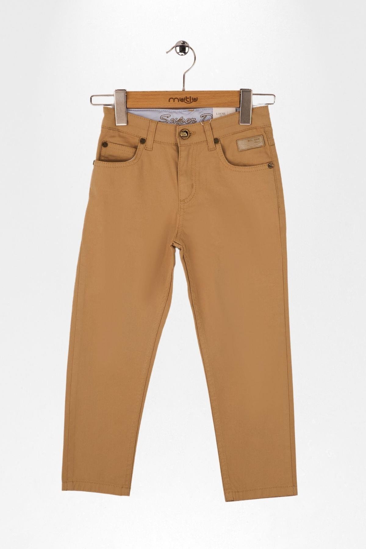 İÇ KEMER NAKIŞLI DERİ ETİKETLİ ERKEK PANTOLON