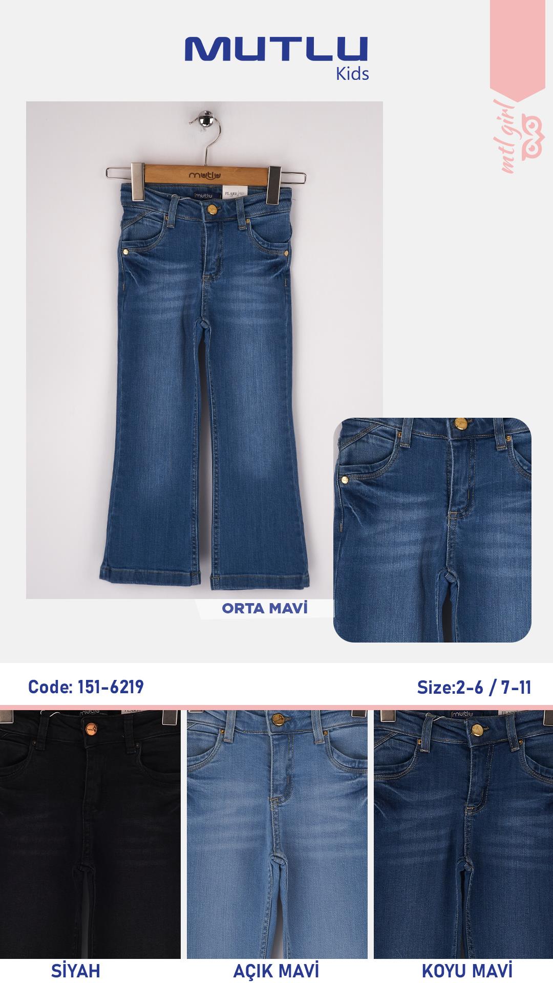 İSPANYOL PAÇA KIZ KOT PANTOLON