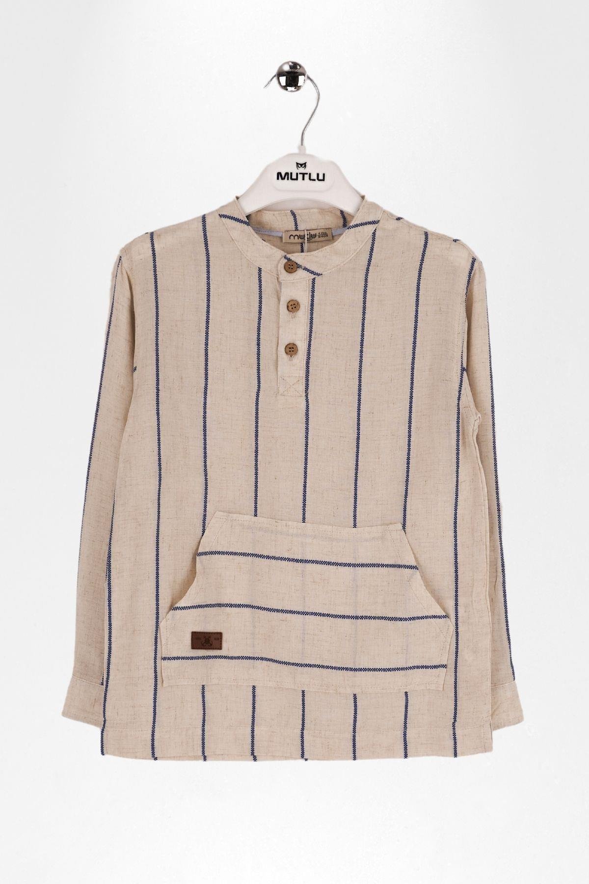 KANGURU CEPLİ ERKEK UZUN KOL GÖMLEK