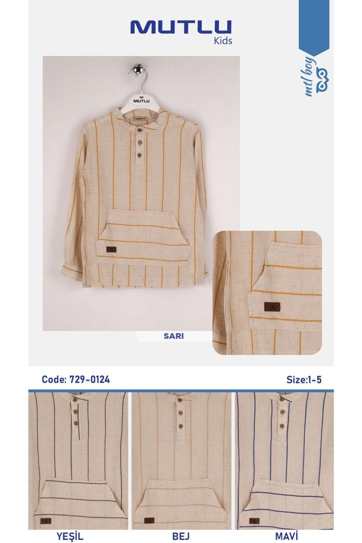 KANGURU CEPLİ ERKEK UZUN KOL GÖMLEK