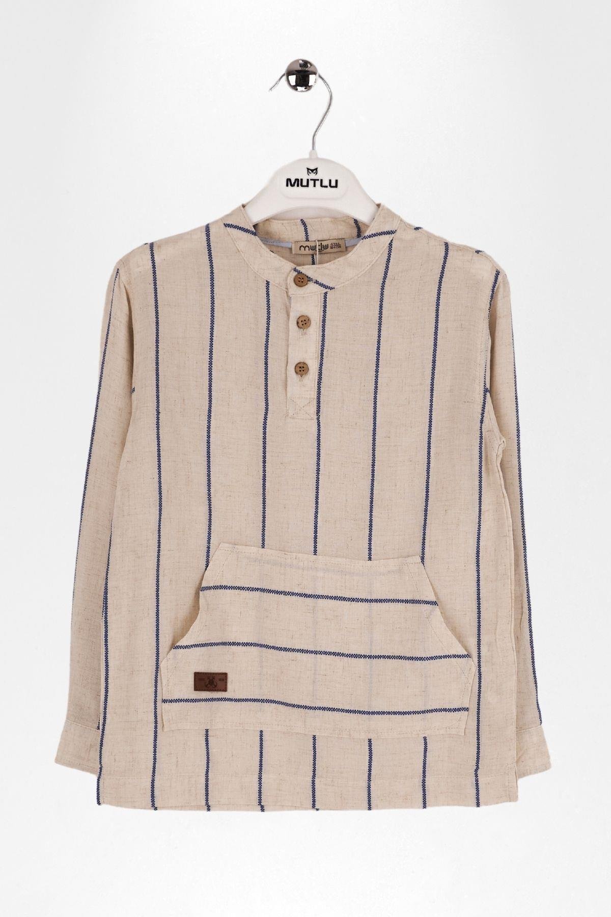 KANGURU CEPLİ ERKEK UZUN KOL GÖMLEK