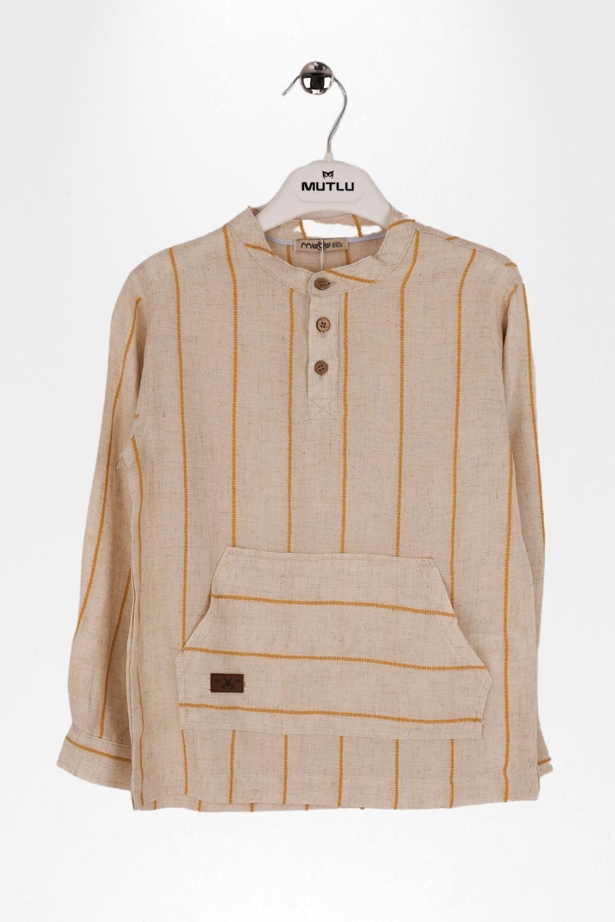 KANGURU CEPLİ ERKEK UZUN KOL GÖMLEK