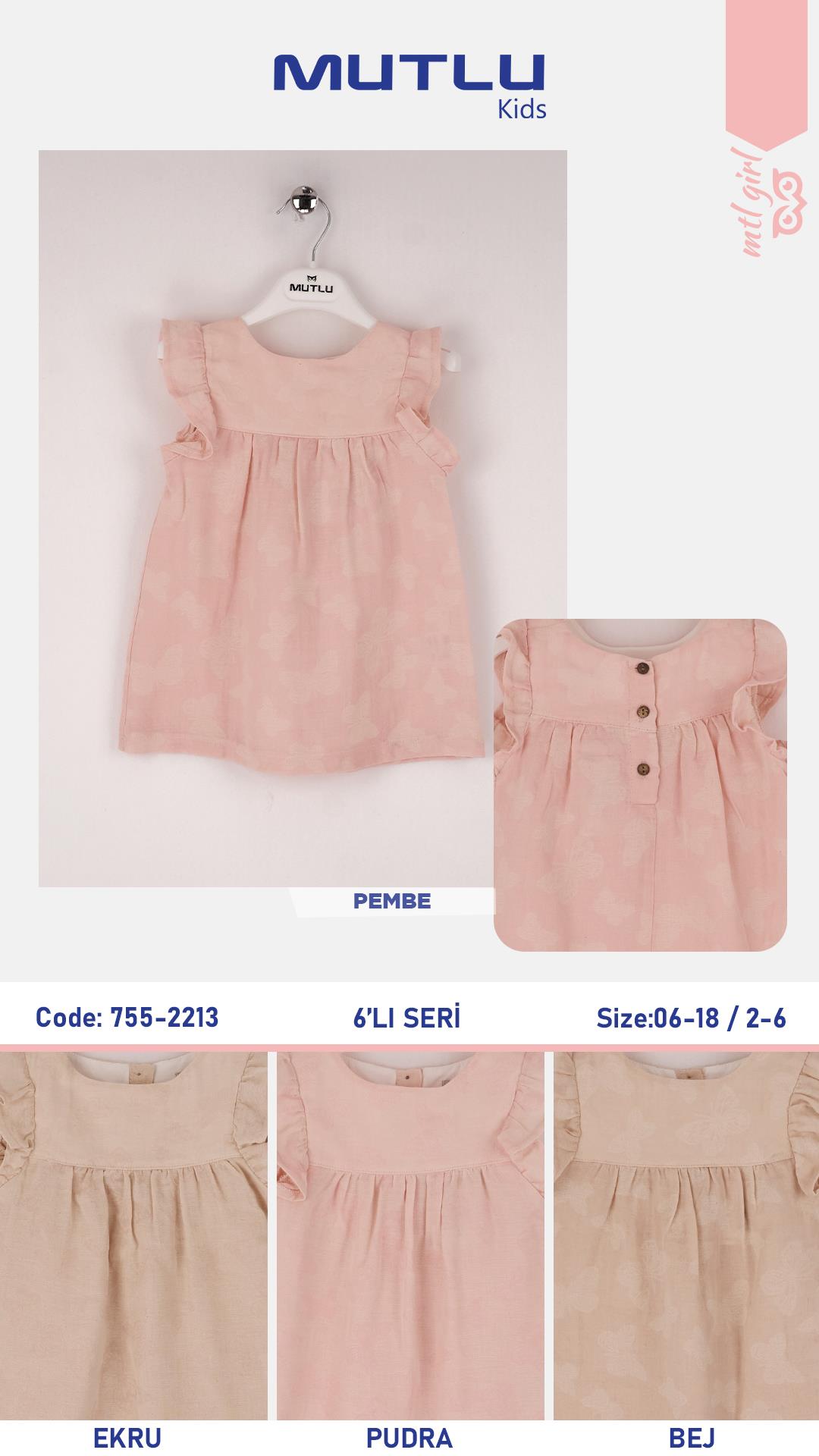 KELEBEK DESENLİ KIZ ELBİSE