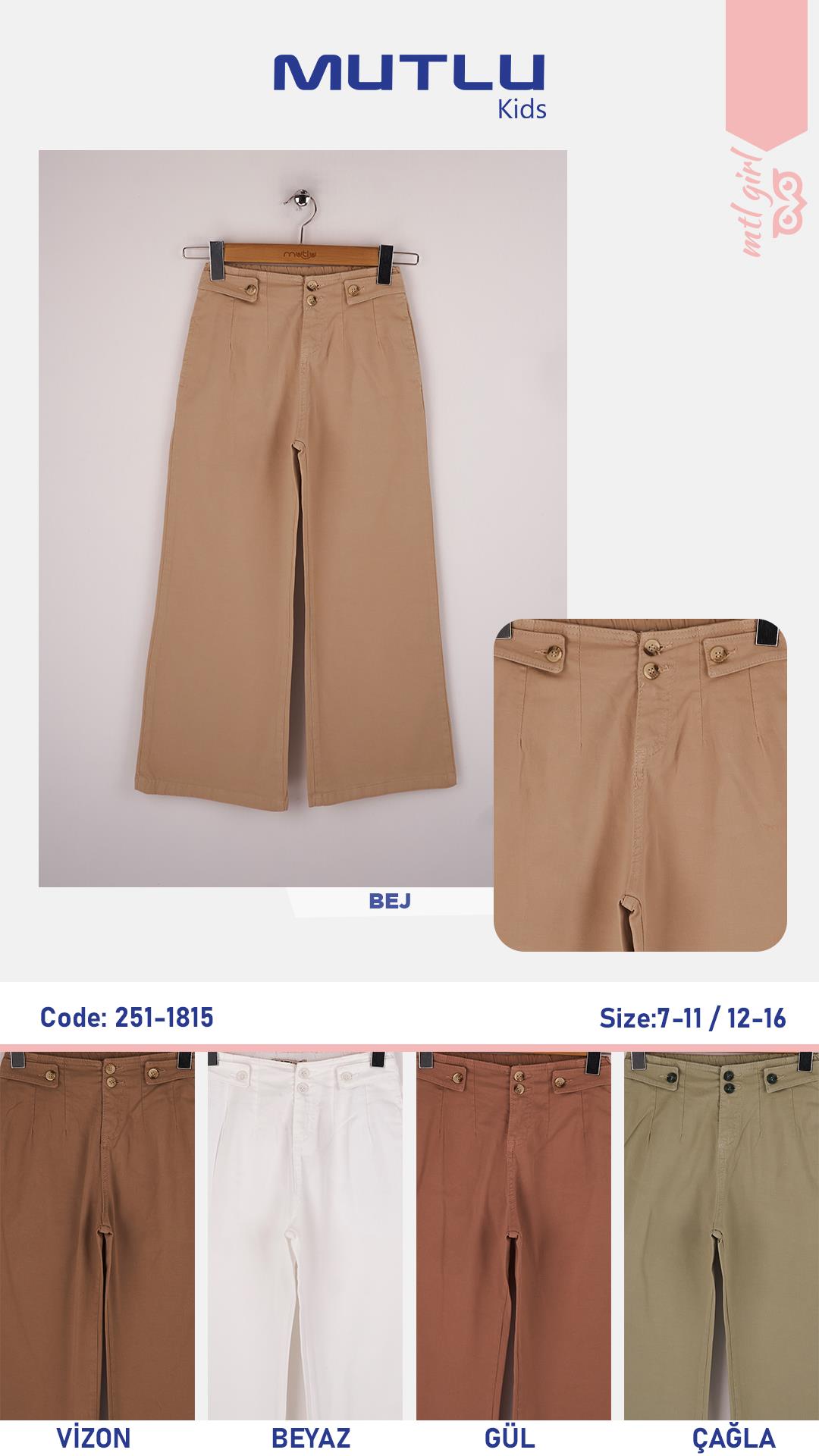 KEMER BANTLI PENSLİ KIZ PANTOLON