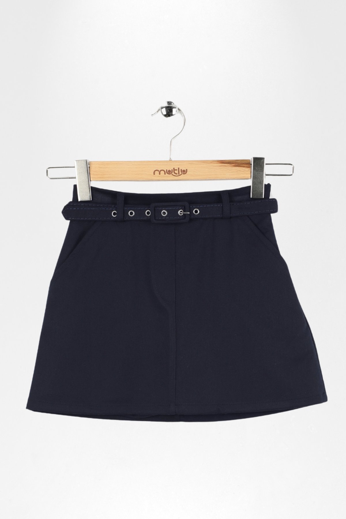 KEMERLİ KIZ OKUL ŞORT ETEK