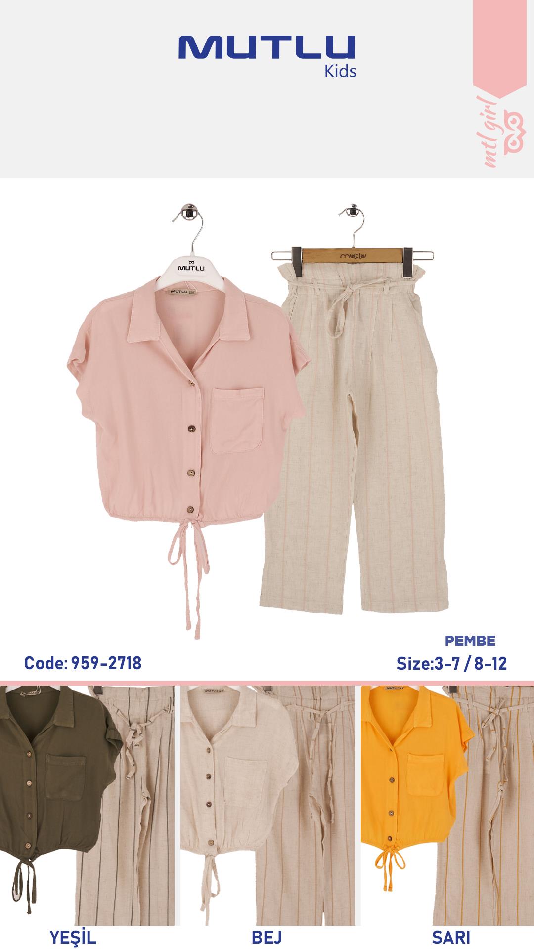 KIZ GÖMLEK BOL PAÇA PANTOLON TAKIM