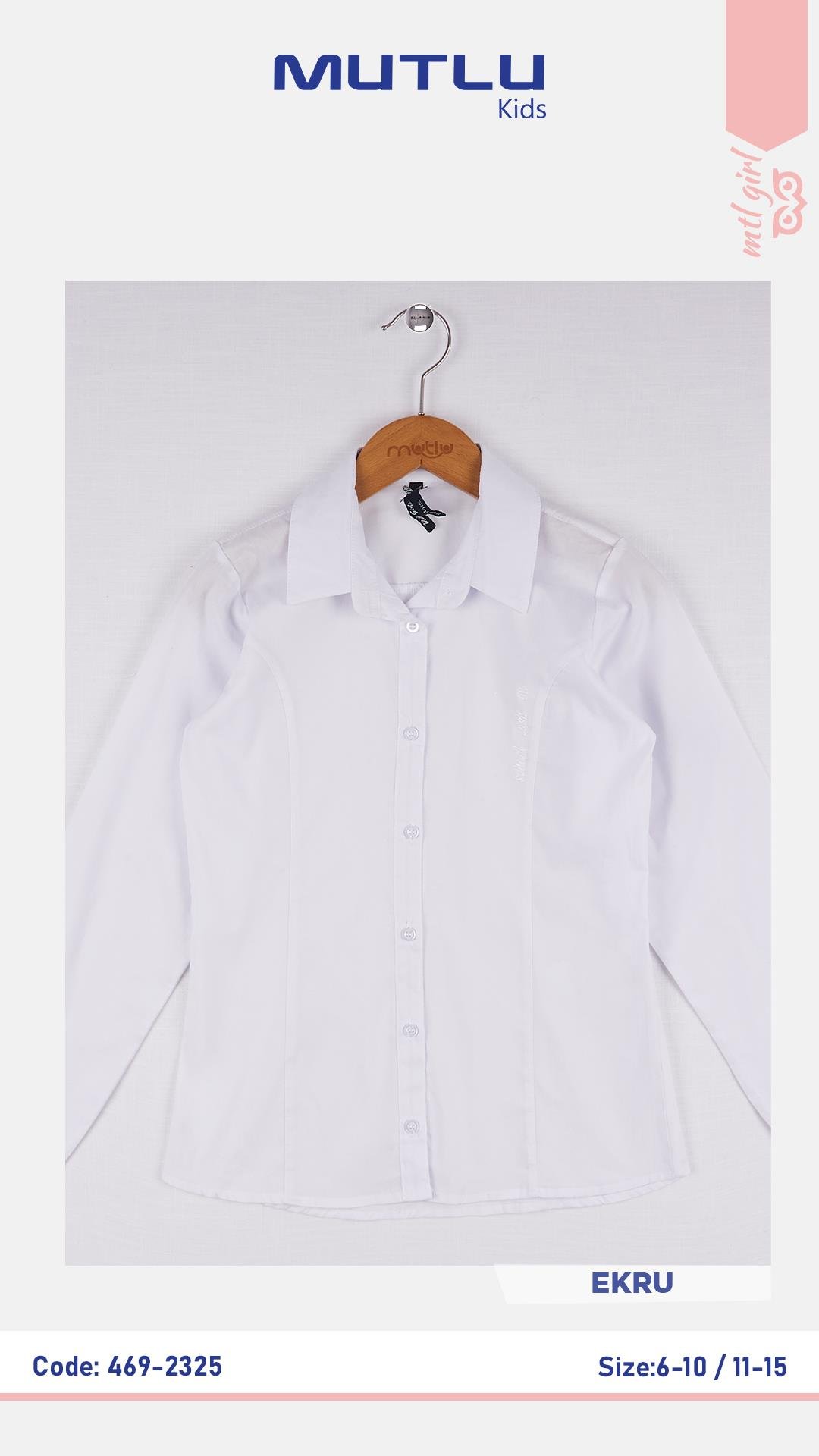 KUPLU NAKIŞLI  KIZ OKUL GÖMLEK