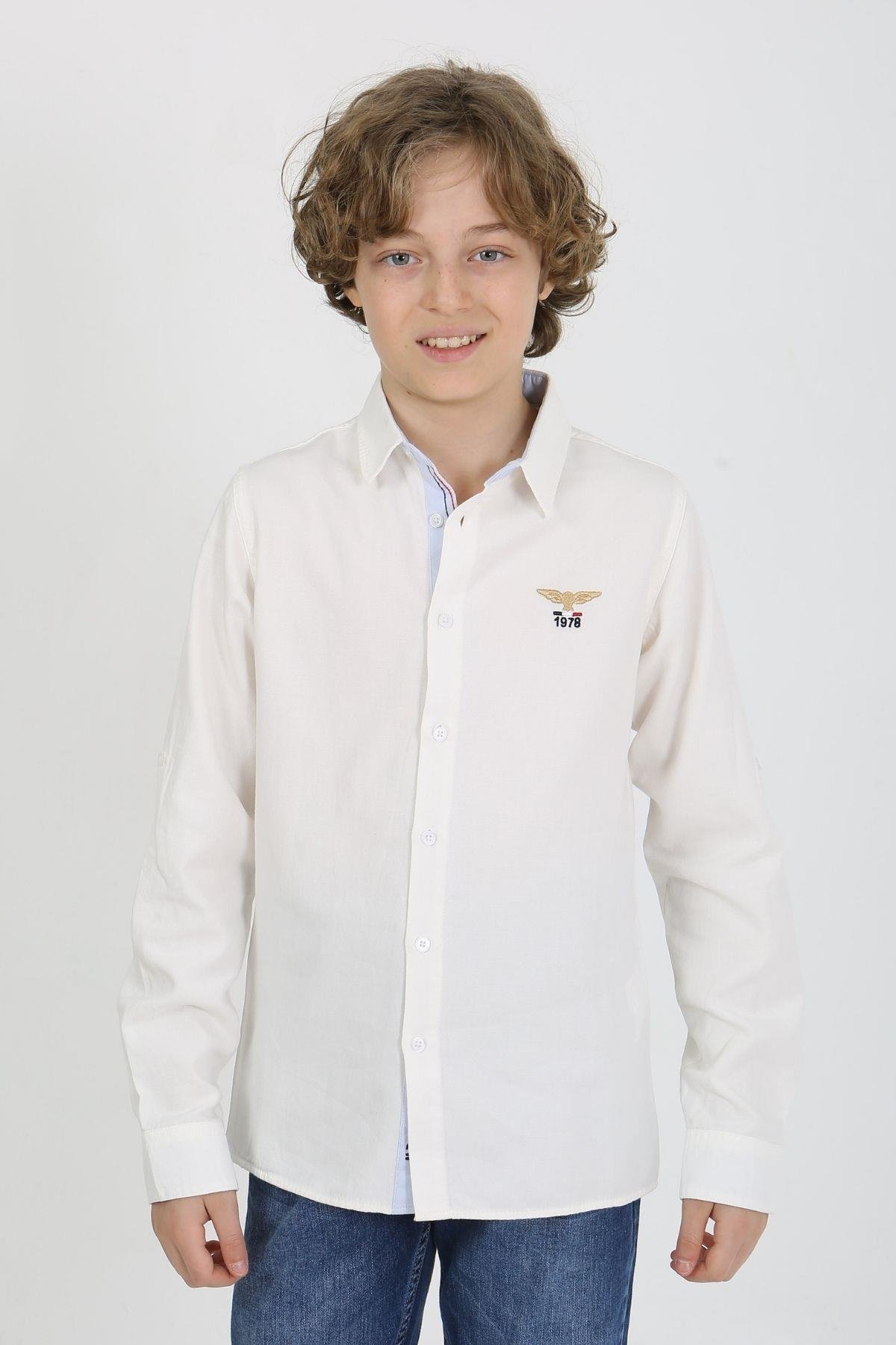 NAKIŞLI GARNİLİ ERKEK GÖMLEK