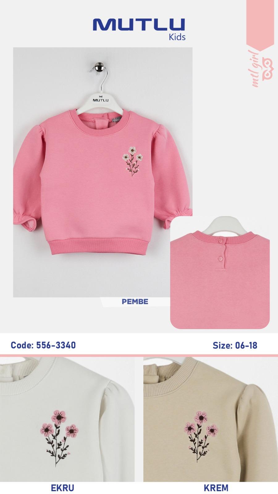 NAKIŞLI KOL DETAYLI KIZ SWEAT