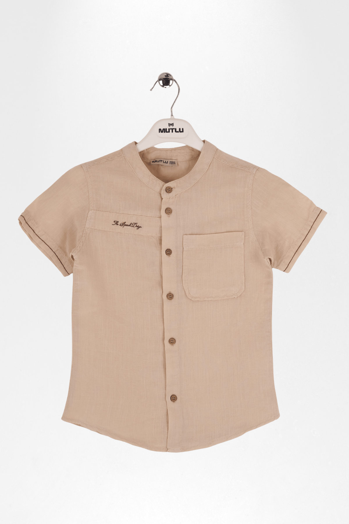 NAKIŞLI KOL ZİNCİR DİKİŞLİ ERKEK KETEN GÖMLEK