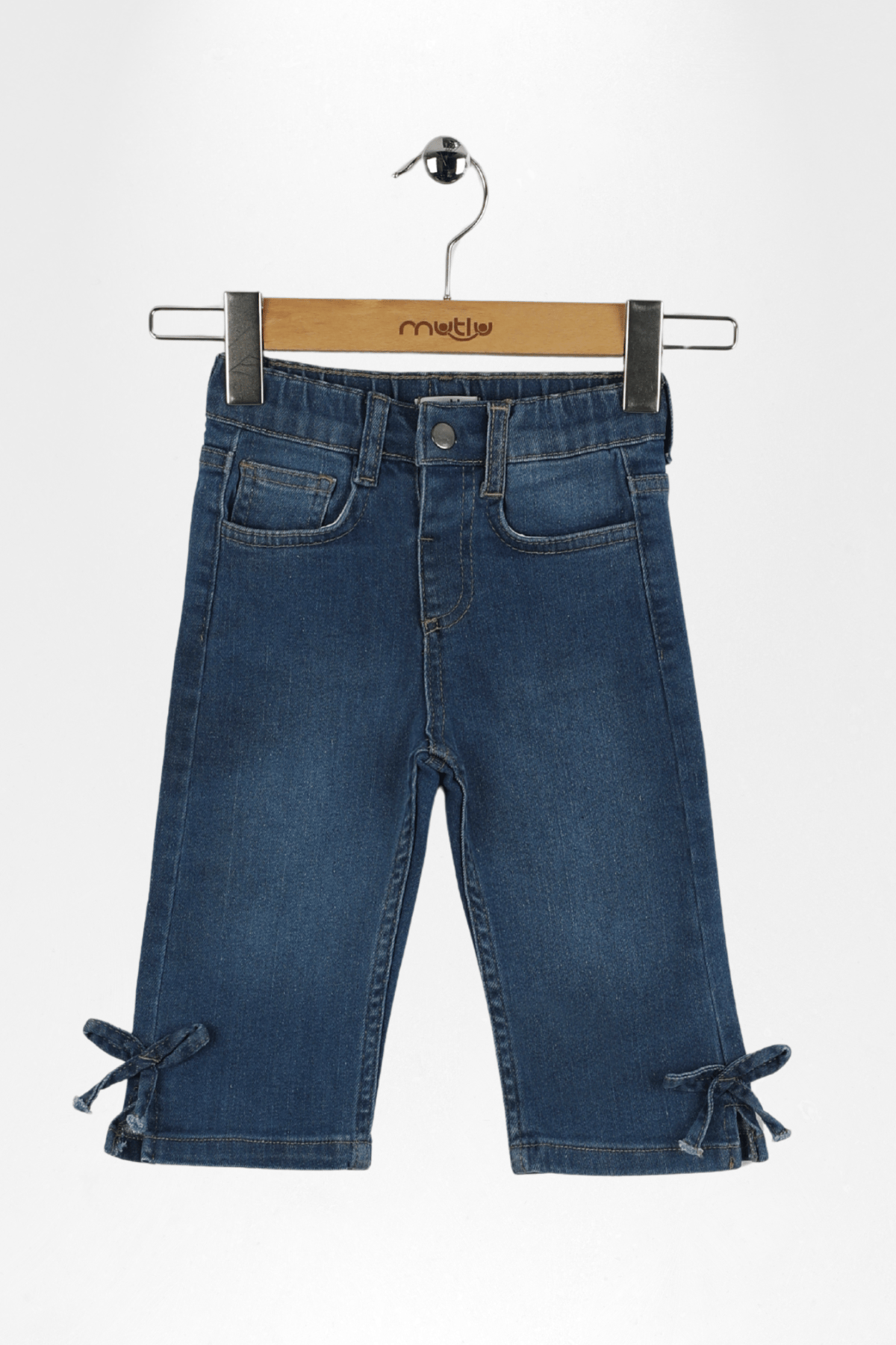 PAÇA FİYONKLU KIZ DENİM PANTOLON