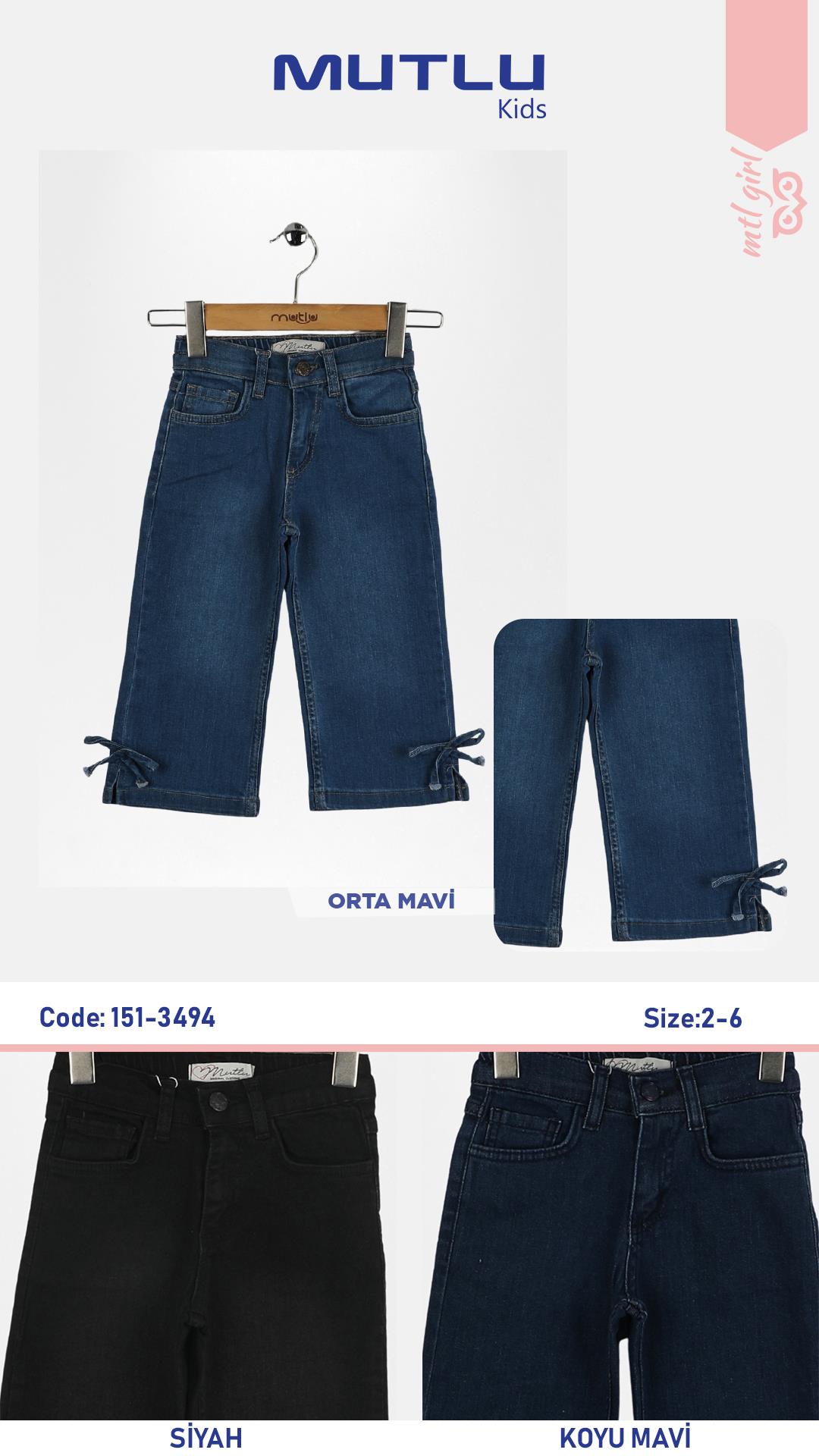 PAÇA KURDALELİ KIZ KOT PANTOLON