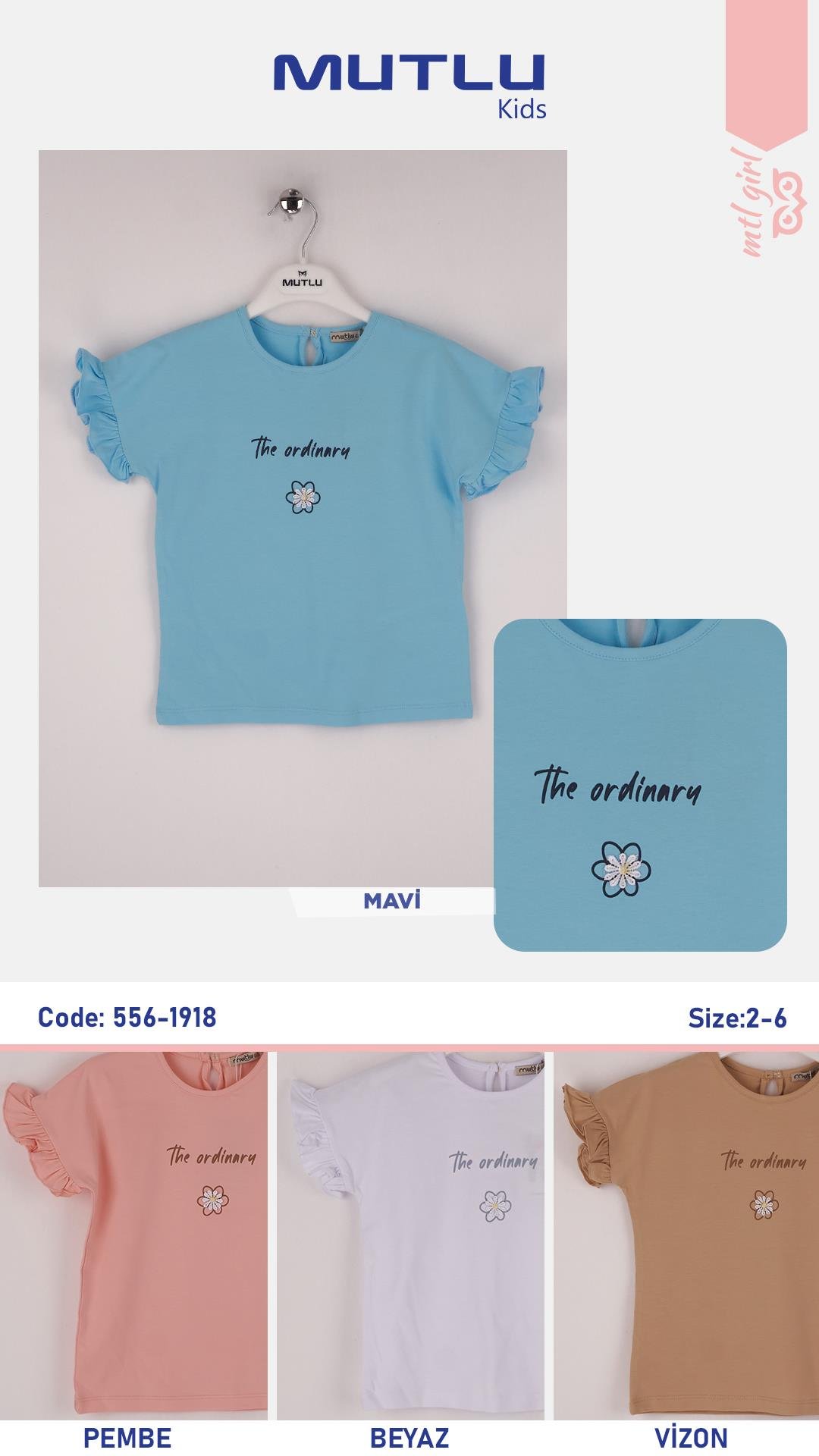 PAPATYA DETAYLI KIZ TSHIRT