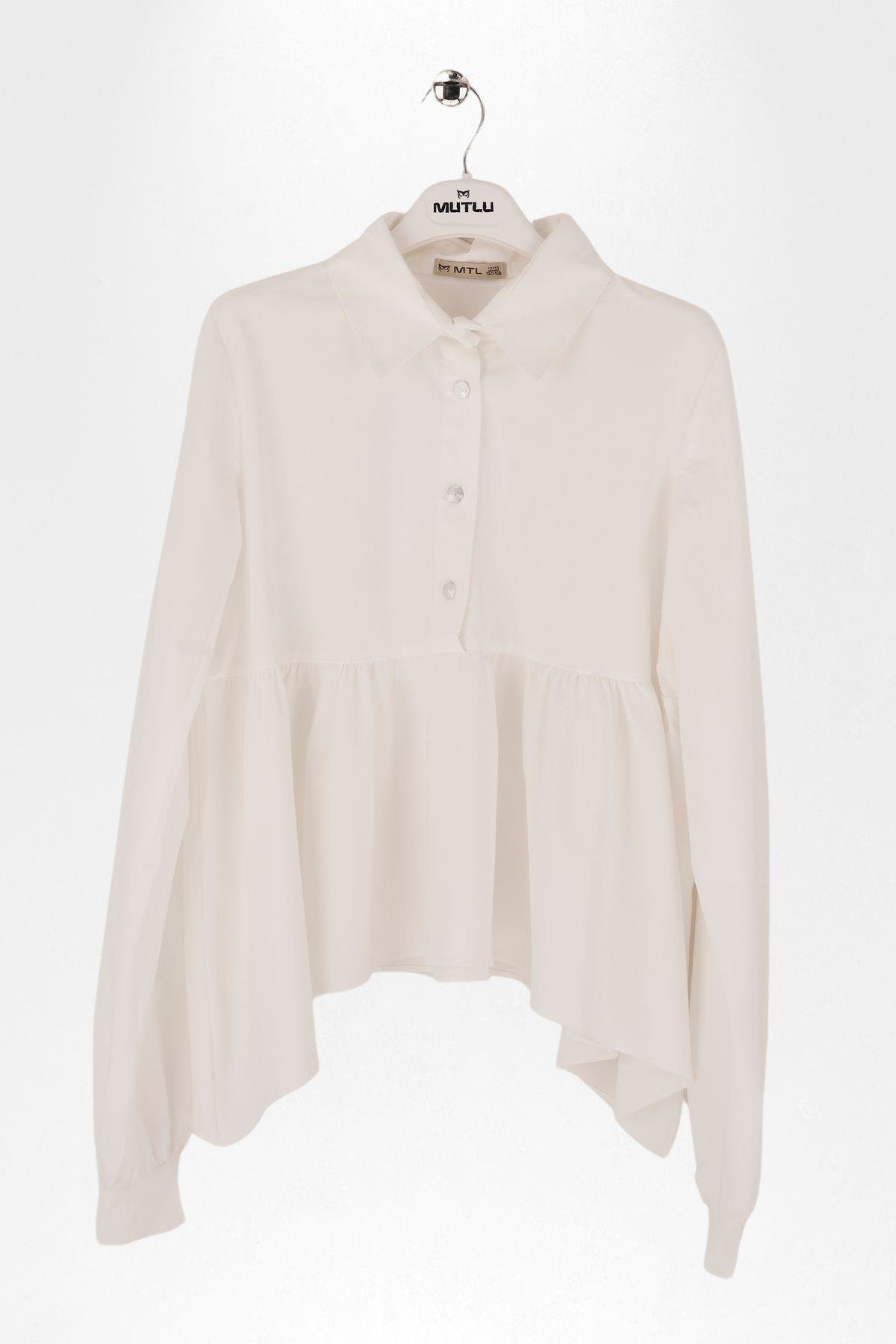 PARÇASI BÜZGÜLÜ KIZ OKUL GÖMLEK