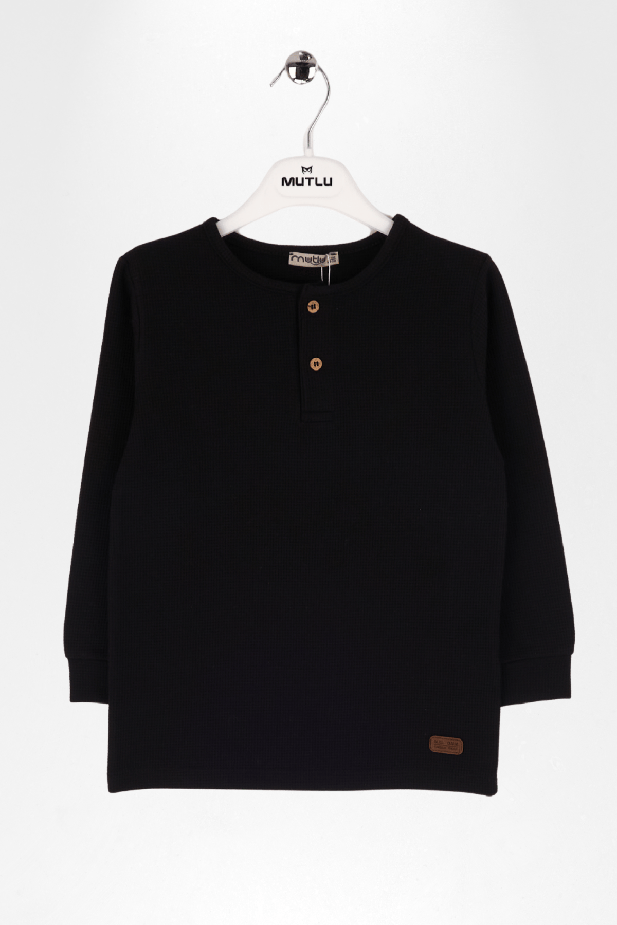 PAT DÜĞMELİ ERKEK UZUN KOL TSHIRT