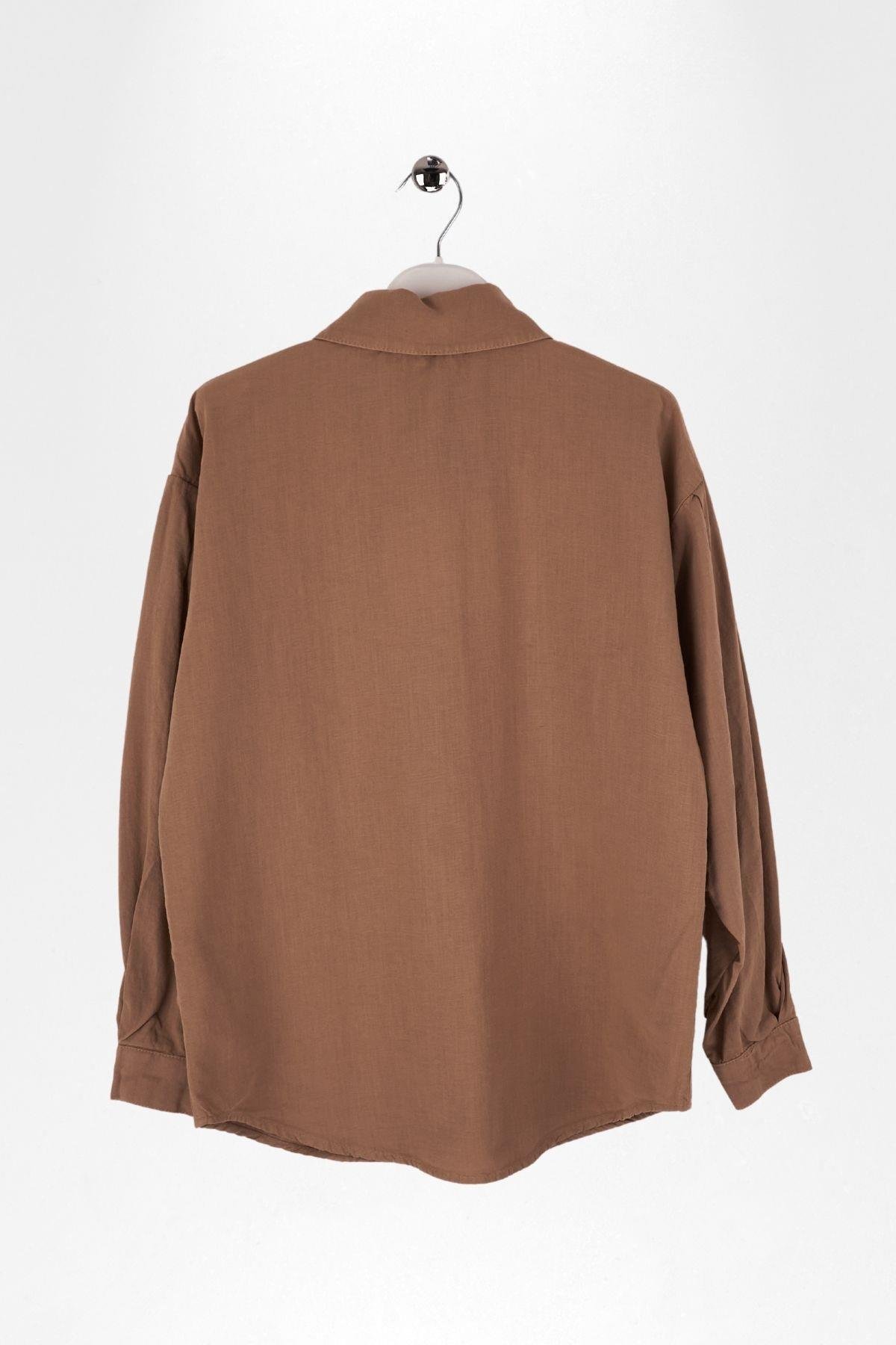 PAT NAKIŞLI KIZ KETEN GÖMLEK