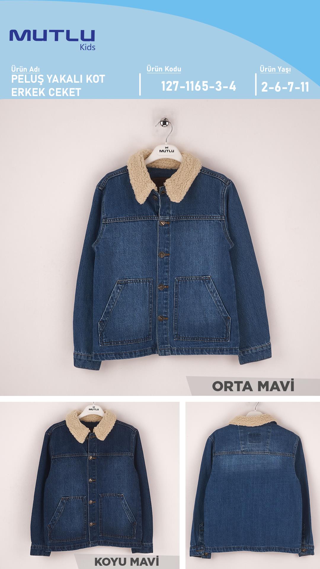 PELUŞ YAKALI KOT ERKEK CEKET