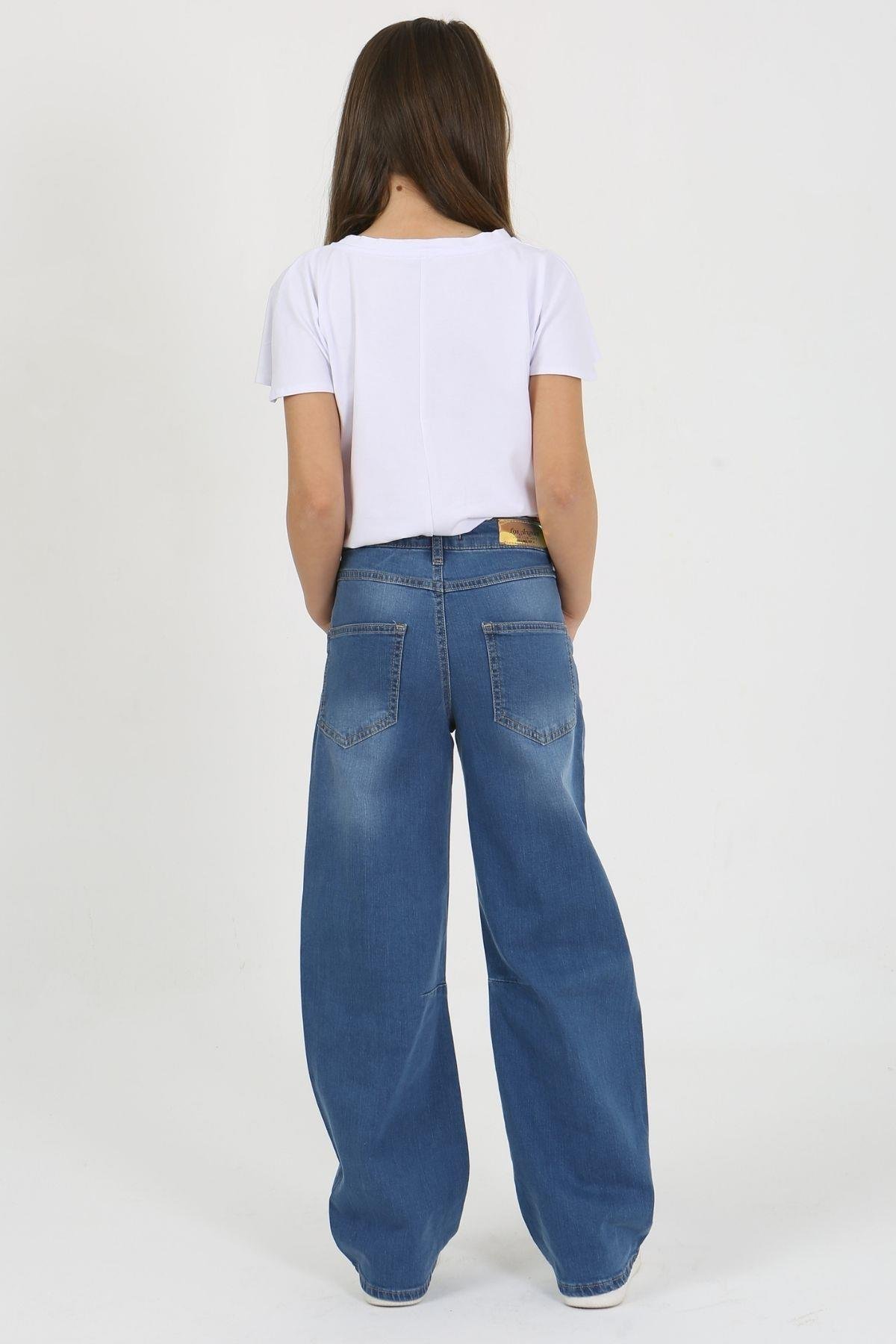 PENS DETAYLI KIZ KOT PANTOLON