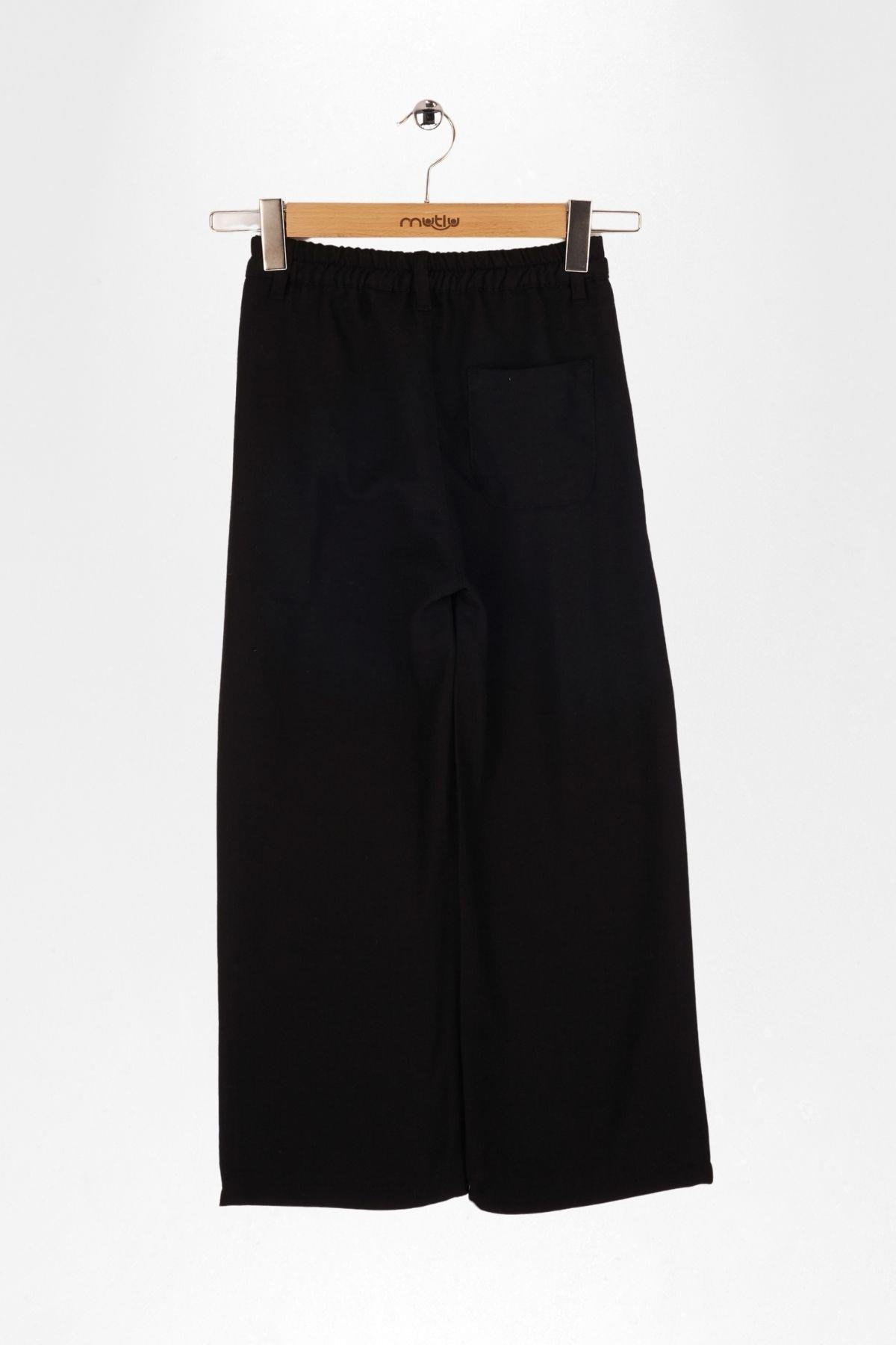 PİLELİ BOL PAÇA KIZ PANTOLON