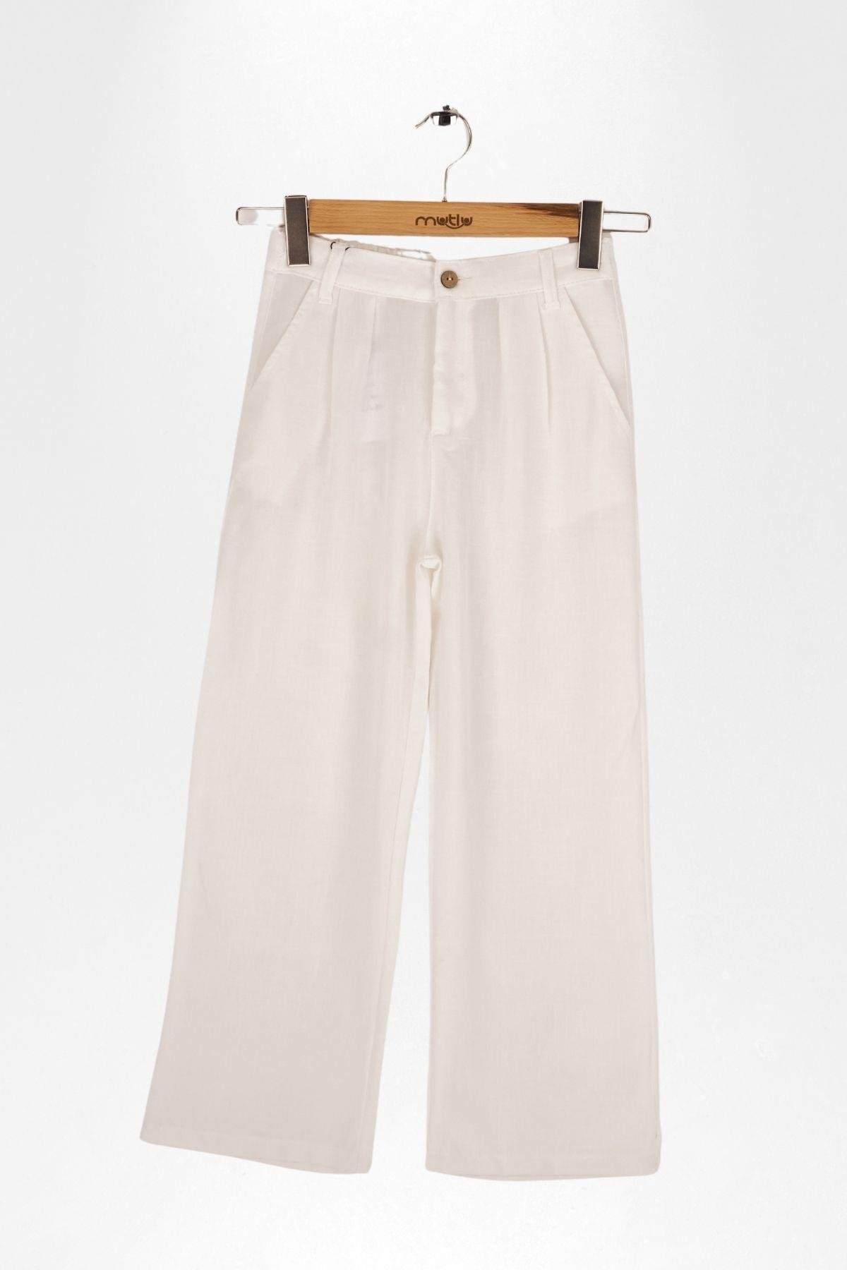 PİLELİ BOL PAÇA KIZ PANTOLON