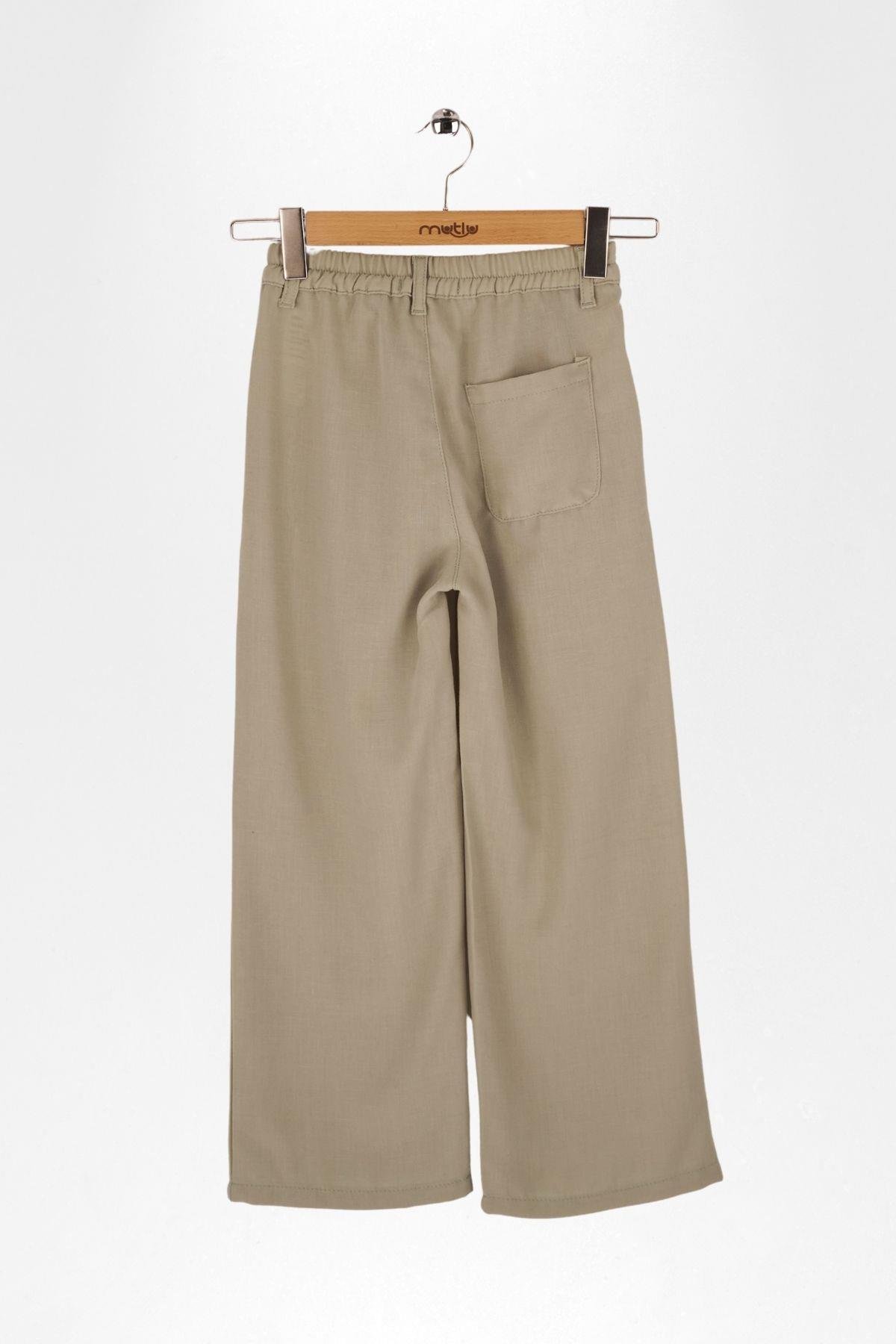 PİLELİ BOL PAÇA KIZ PANTOLON