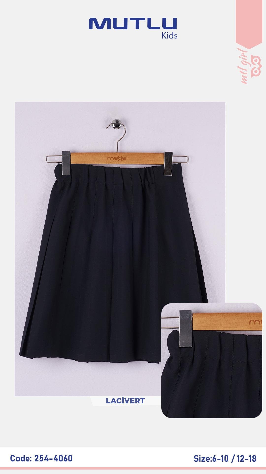 PİLELİ KIZ GABARDİN ETEK