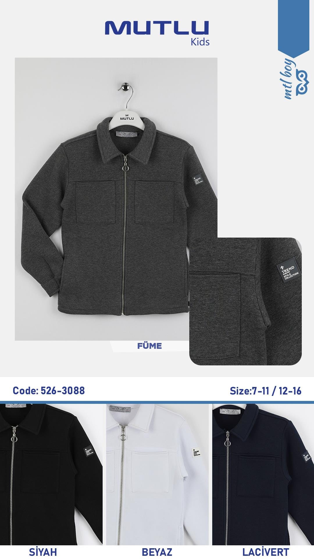 ŞARDONLU FERMUARLI ERKEK HIRKA