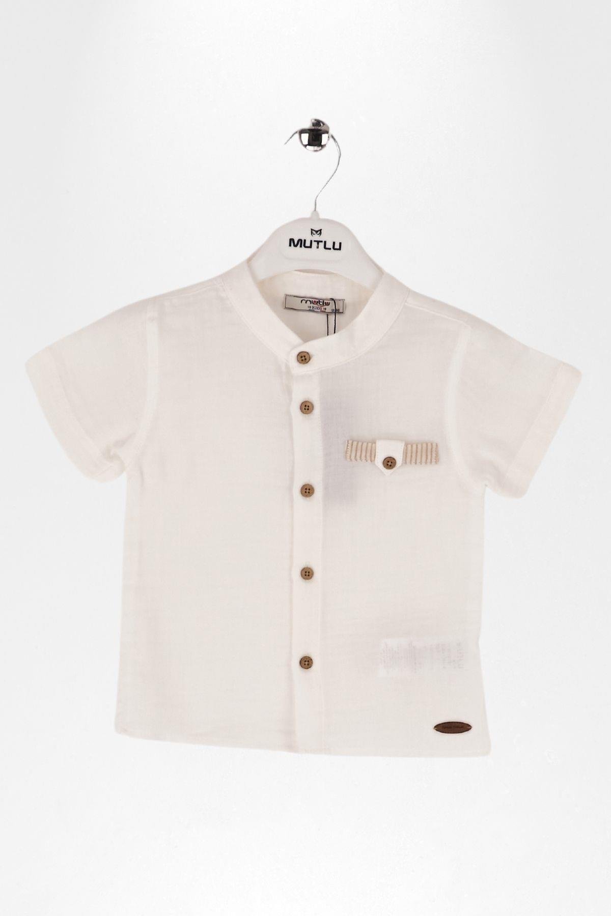 SÜS CEPLİ ERKEK MÜSLİN GÖMLEK
