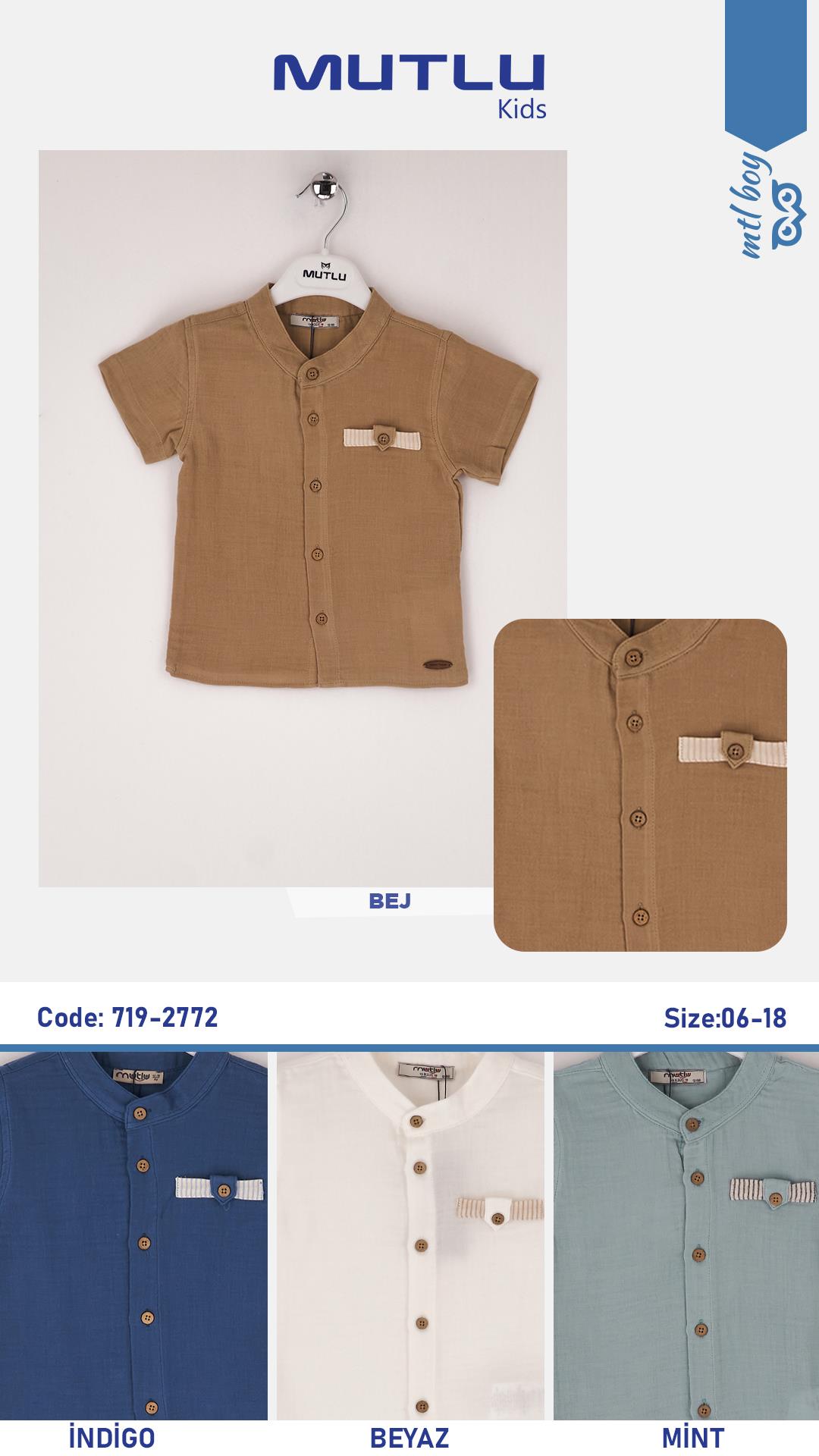 SÜS CEPLİ ERKEK MÜSLİN GÖMLEK