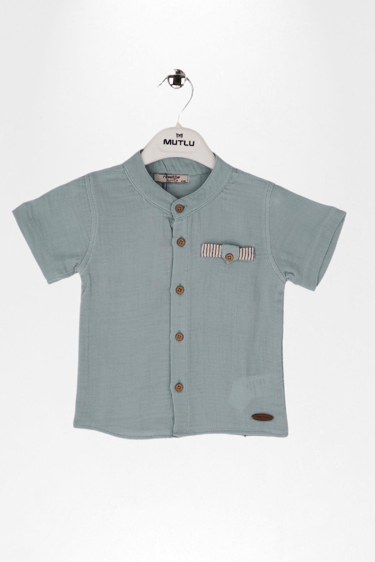 SÜS CEPLİ ERKEK MÜSLİN GÖMLEK