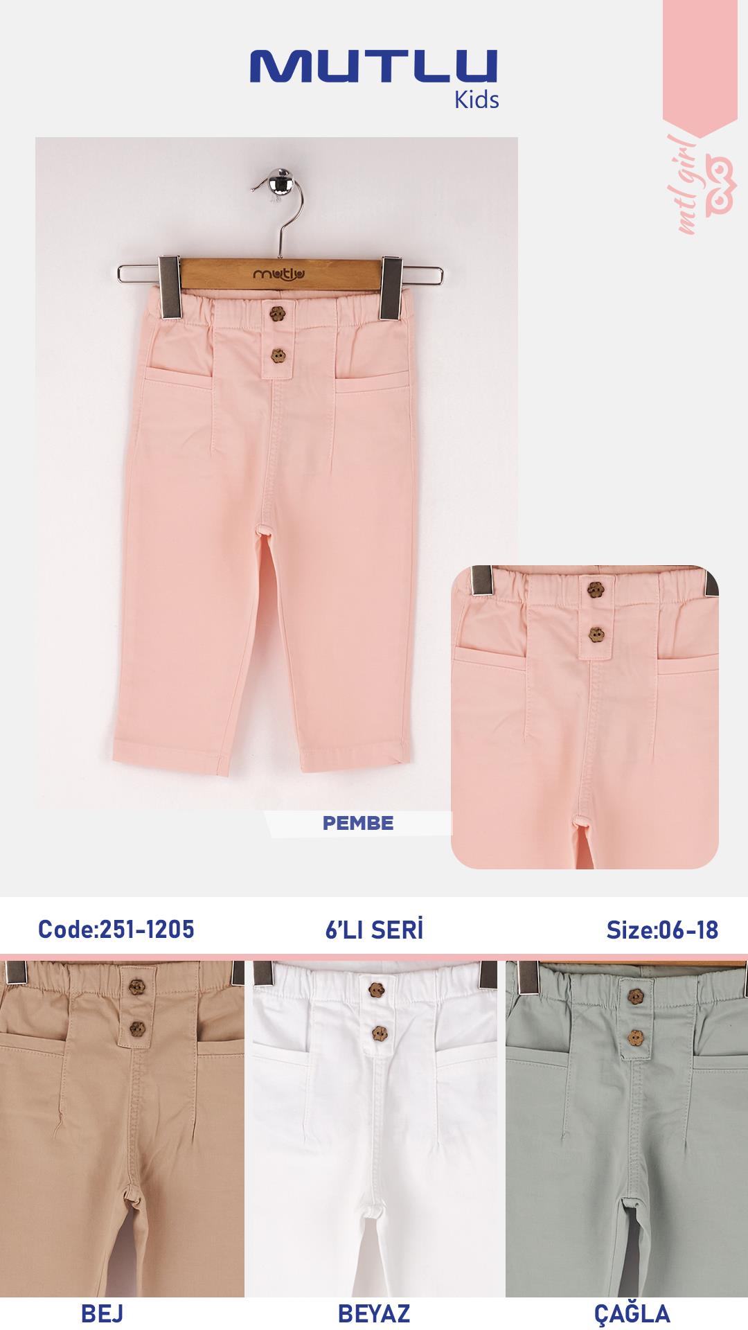 SÜS PATLI KIZ GABARDİN PANTOLON