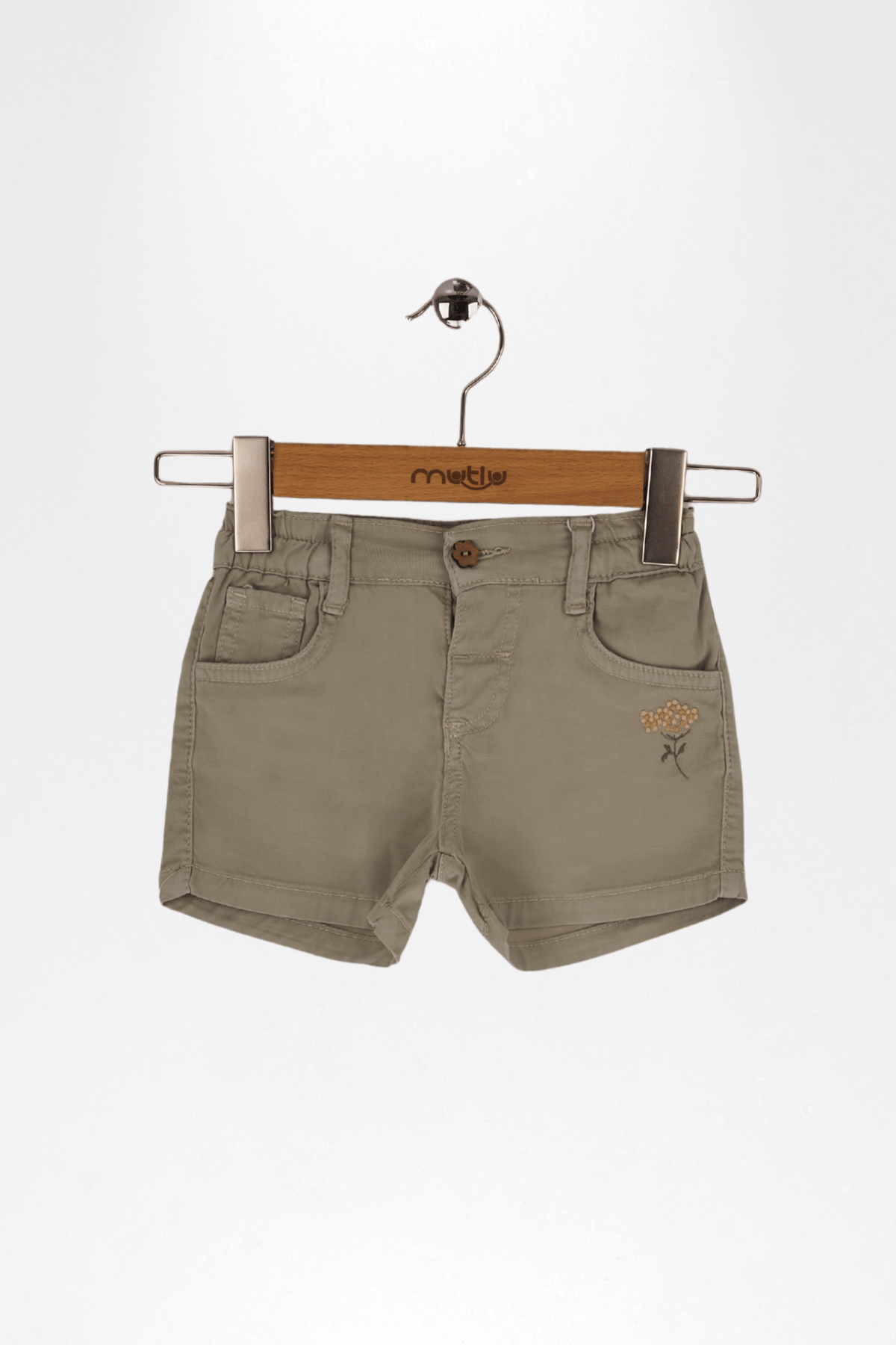 TOMURCUK ÇİÇEK NAKIŞLI KIZ ŞORT