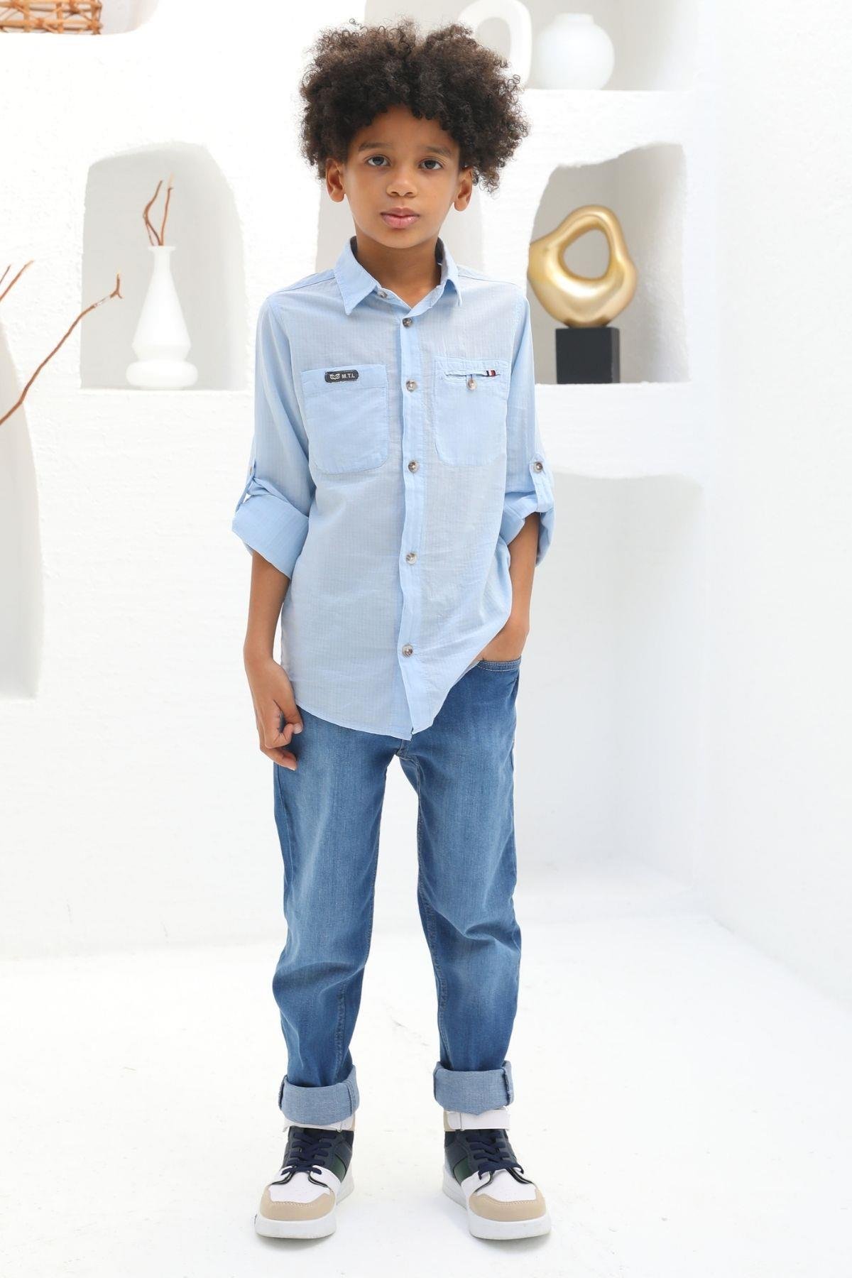 ÜÇGEN ETİKETLİ ERKEK KOT PANTOLON