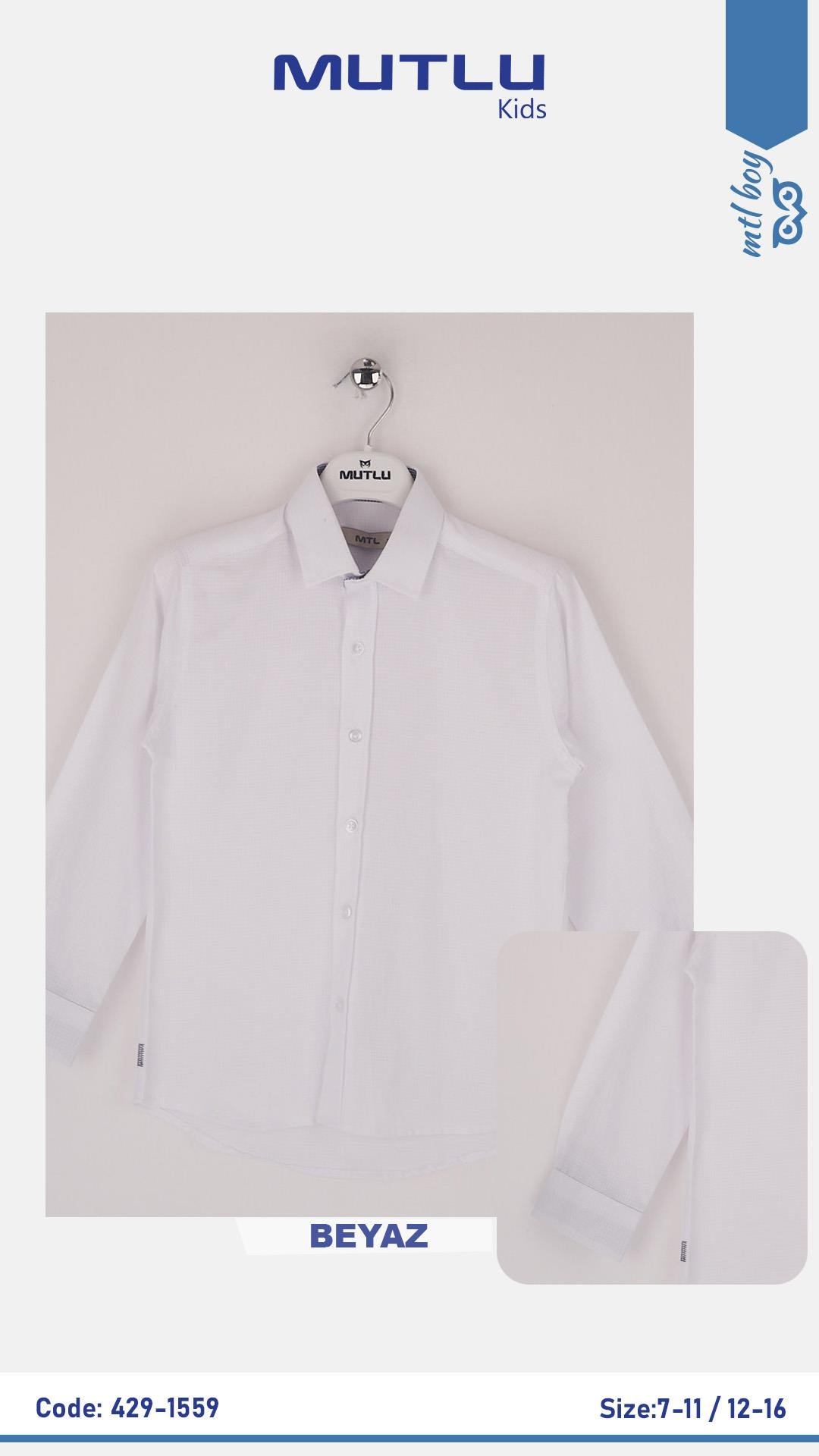 YAKA GARNİLİ ERKEK OKUL GÖMLEK