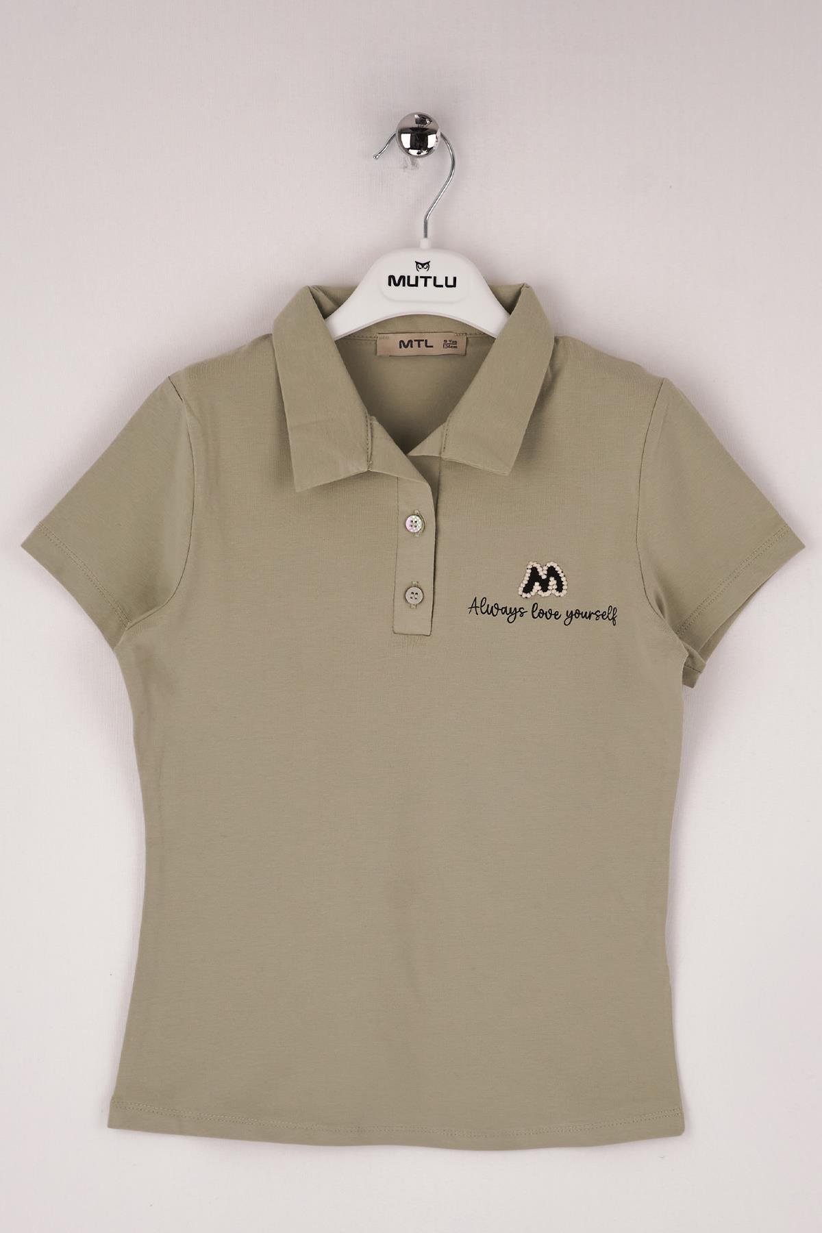 YAKALI PATLI KIZ TSHIRT