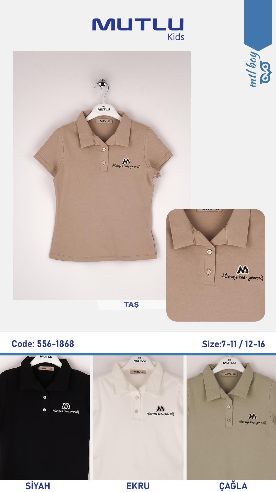 YAKALI PATLI KIZ TSHIRT