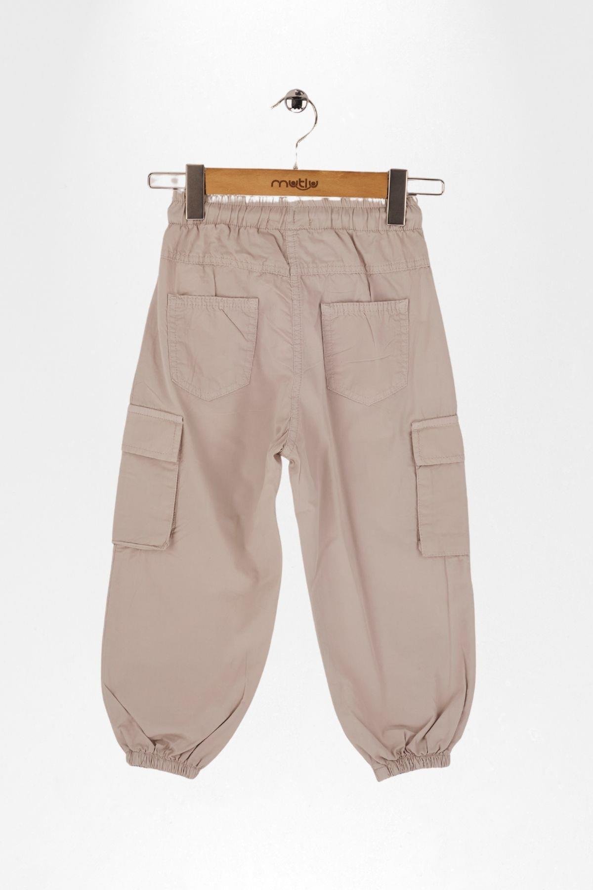 YANLARI KARGO CEP KIZ PANTOLON