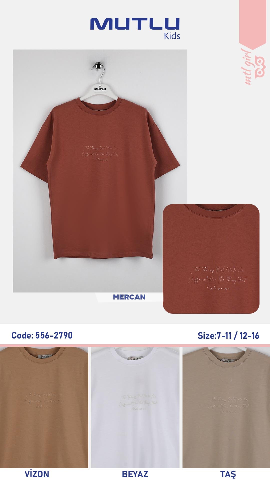 YAZI BASKILI KIZ TSHIRT