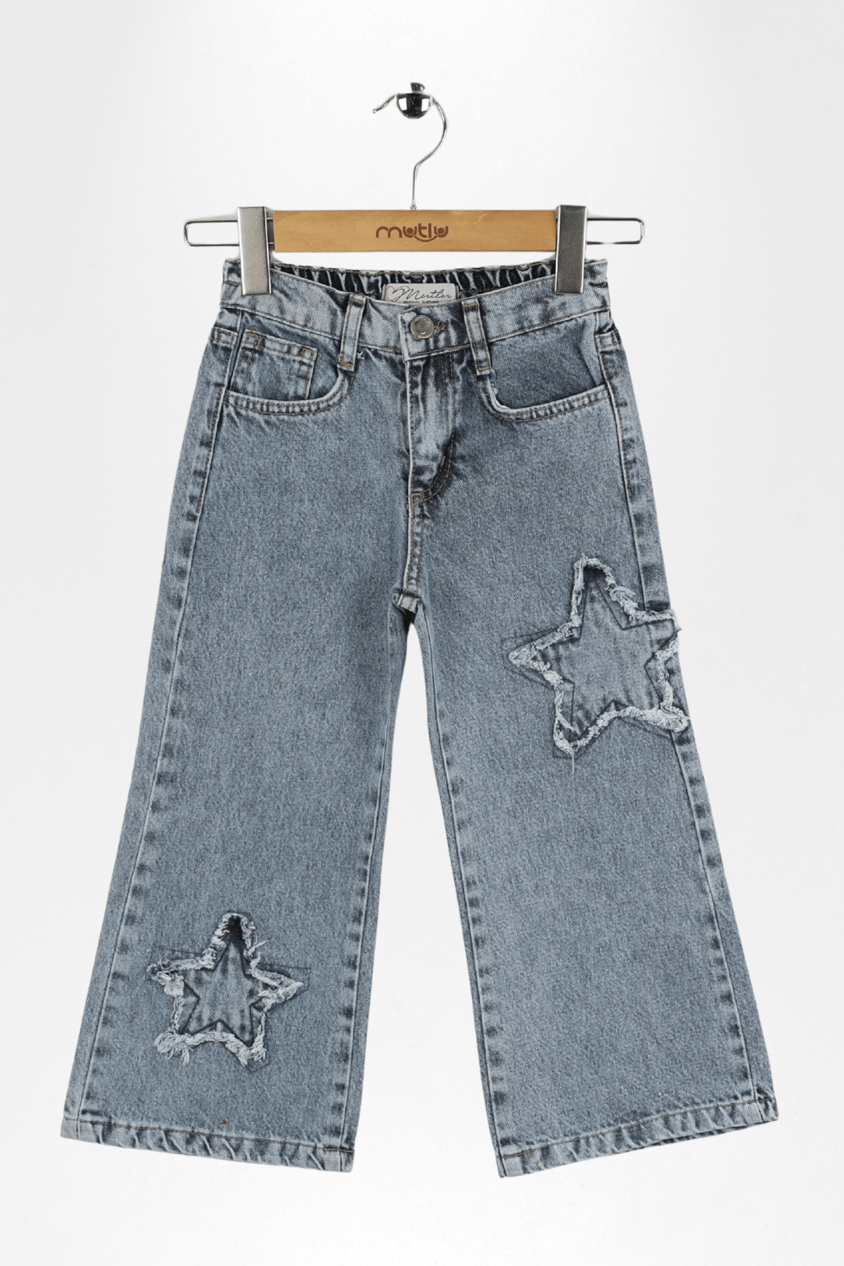 YILDIZ APLİKE KIZ KOT PANTOLON