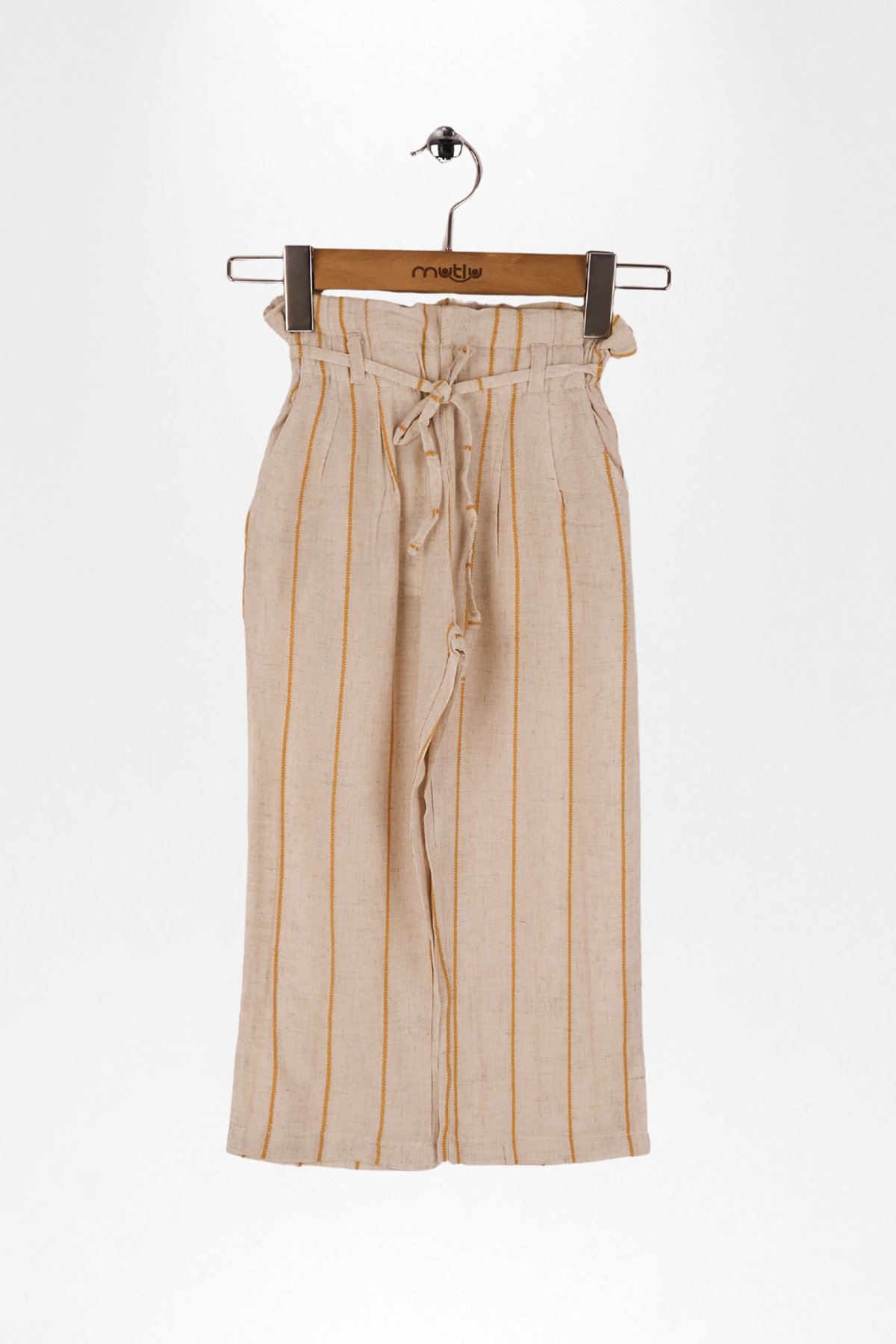 ZİNCİR ÇİZGİLİ KETEN KIZ PANTOLON