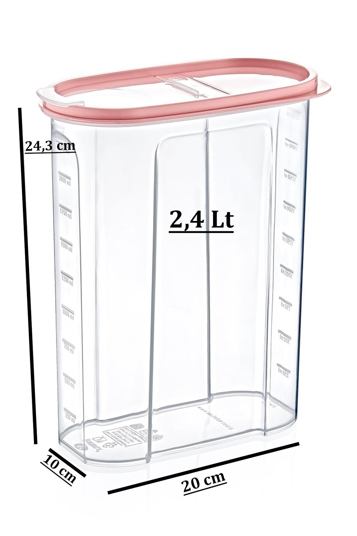 Kapaklı Mama Saklama Kabı 2,4 LT