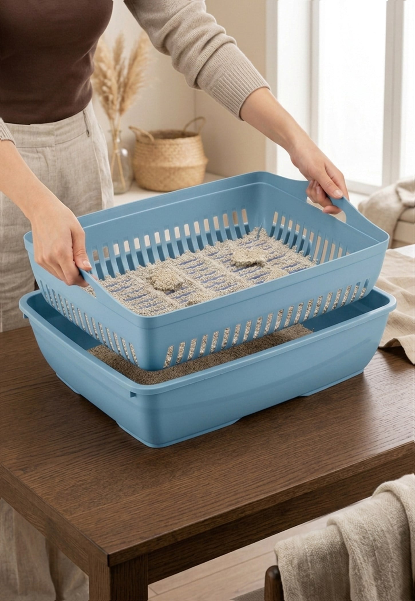 Kapalı ve Açık Kedi Tuvaleti Eleği