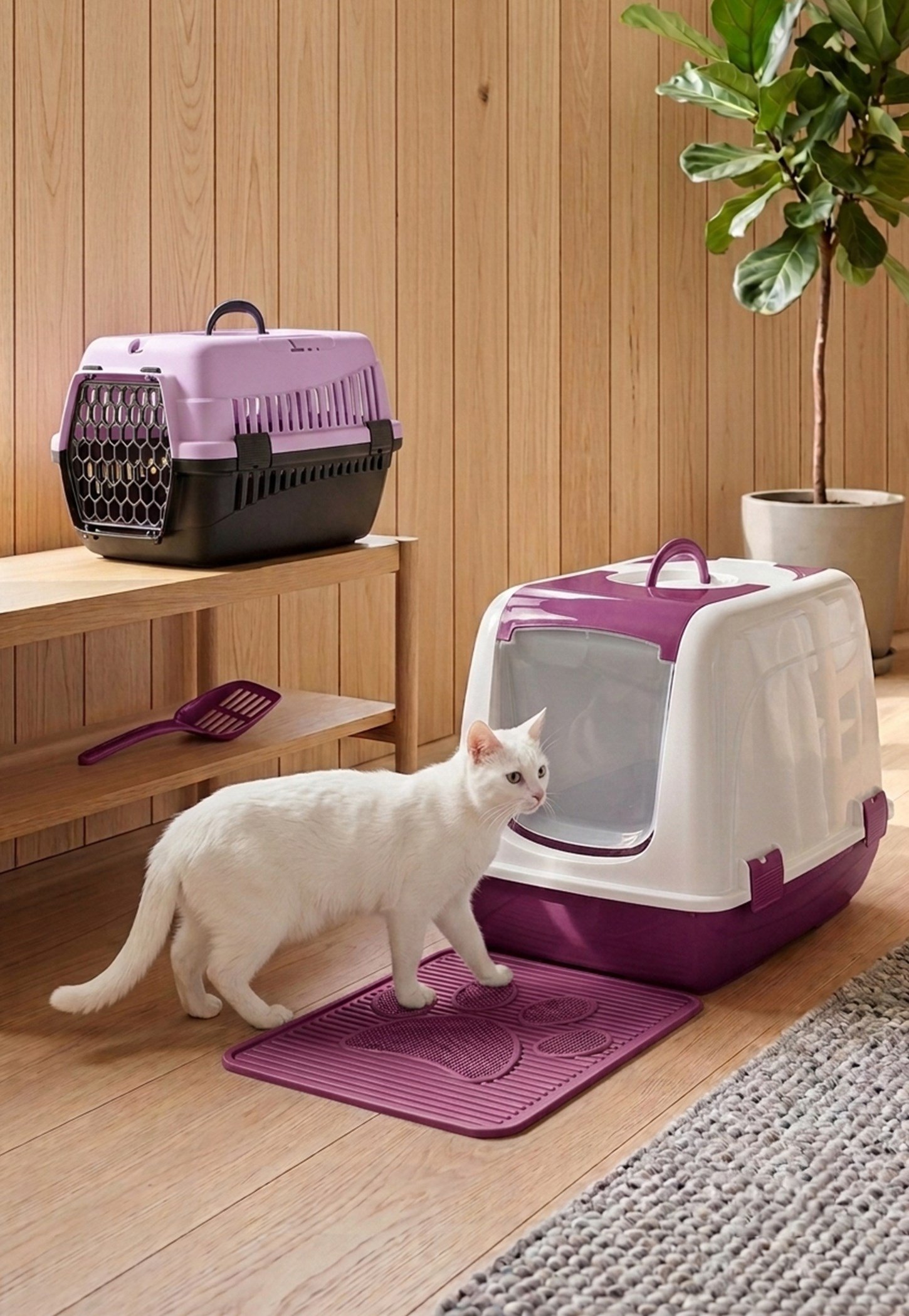 Kedi Başlangıç Seti (Kapalı Tuvalet + Taşıma Çantası + Paspas + Kürek)