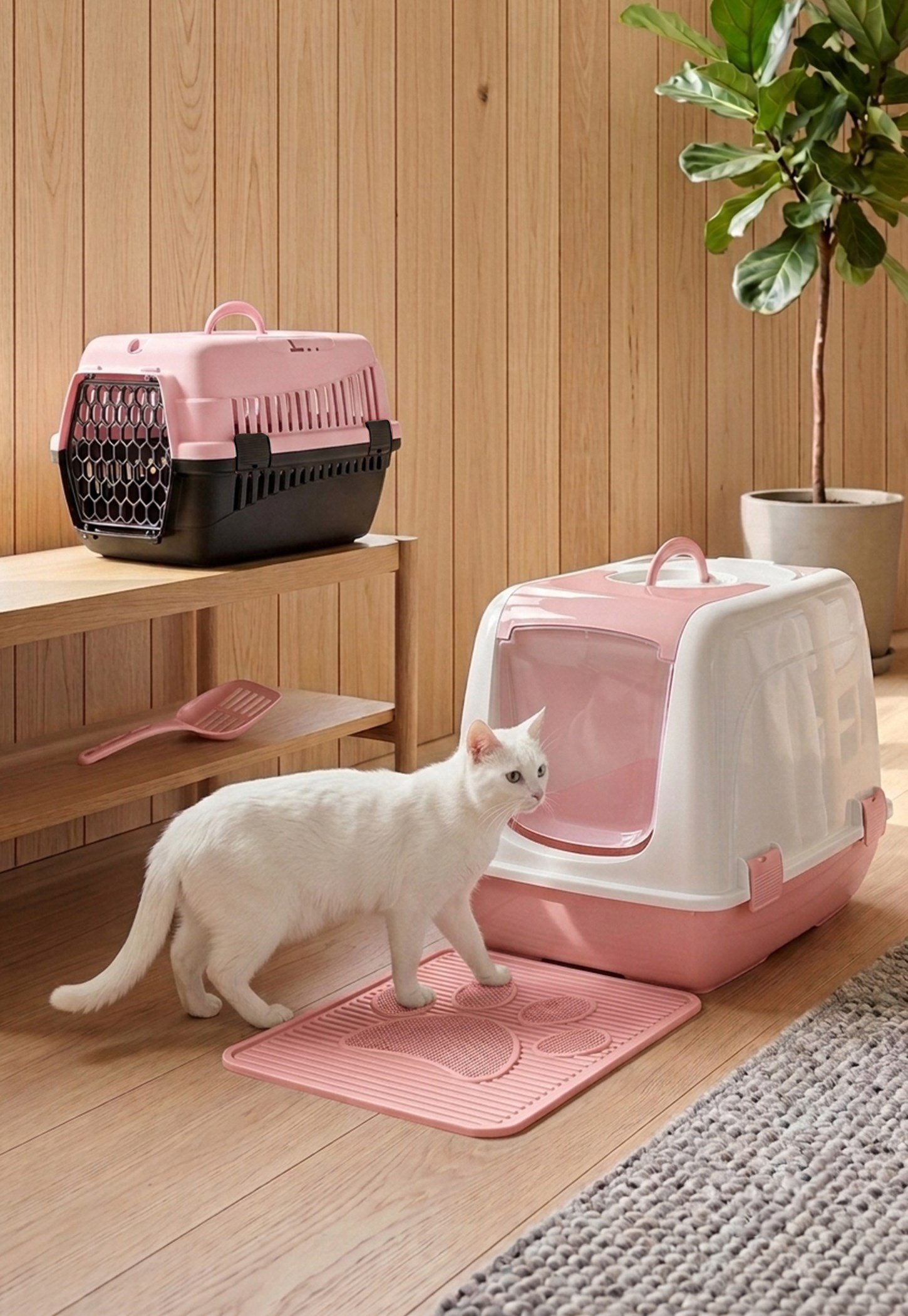 Kedi Başlangıç Seti (Kapalı Tuvalet + Taşıma Çantası + Paspas + Kürek)