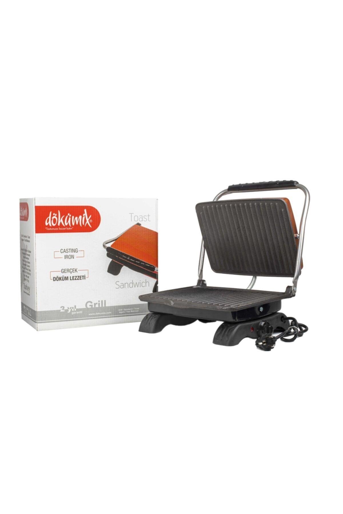 Organik Pik Demir Döküm Kaplamasız & Anti Kanserojen Ev Tipi Tost Makinası Dkmx Siyah 1800w + Fırça