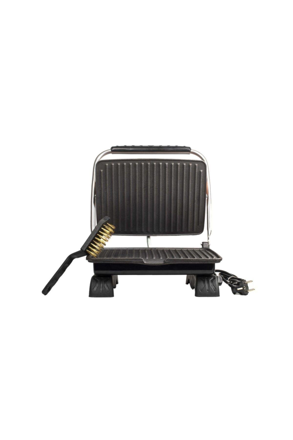 Organik Pik Demir Döküm Kaplamasız & Anti Kanserojen Ev Tipi Tost Makinası Dkmx Siyah 1800w + Fırça